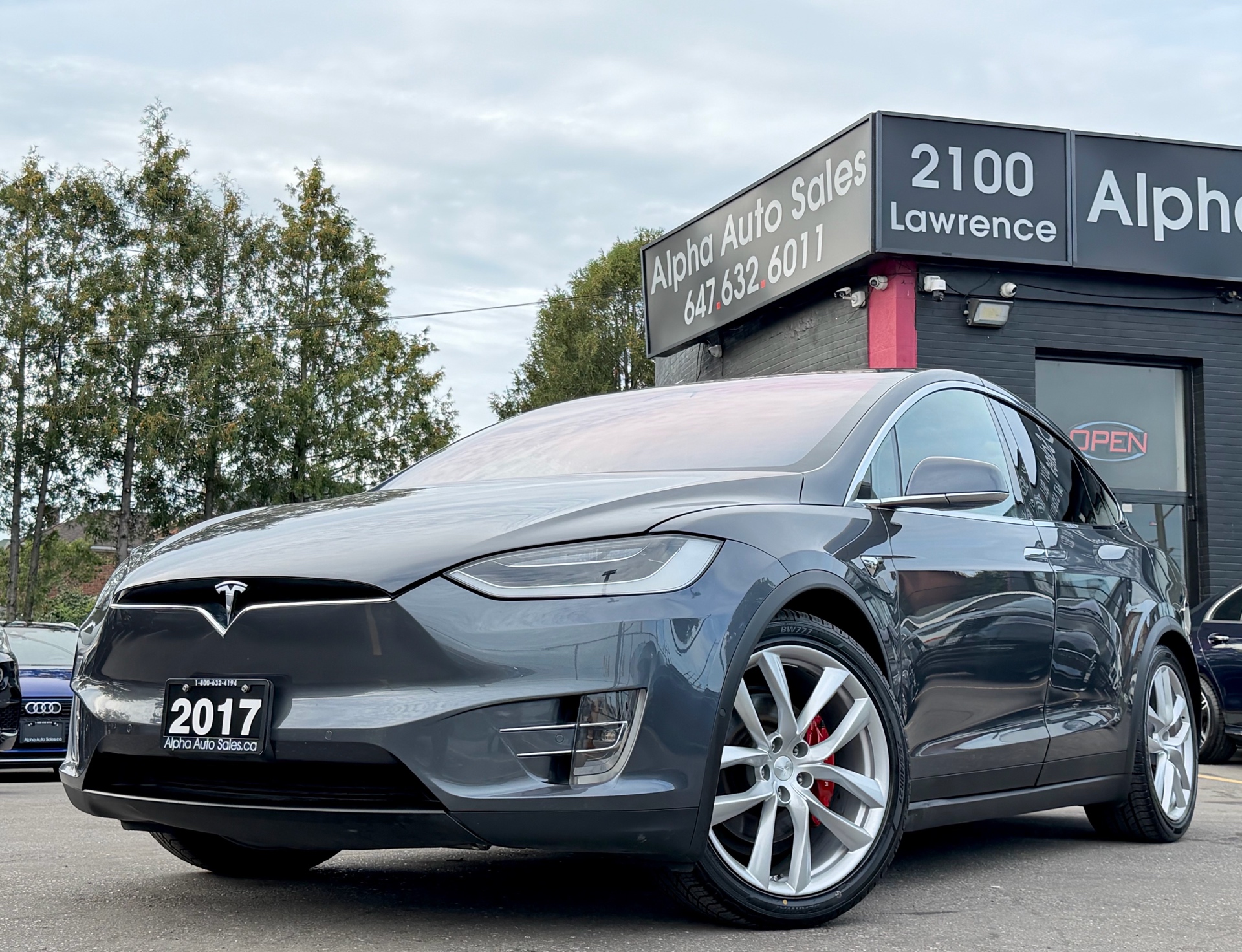 Gray 2017 Tesla Model X SUV / Crossover All-Wheel Drive Automatic