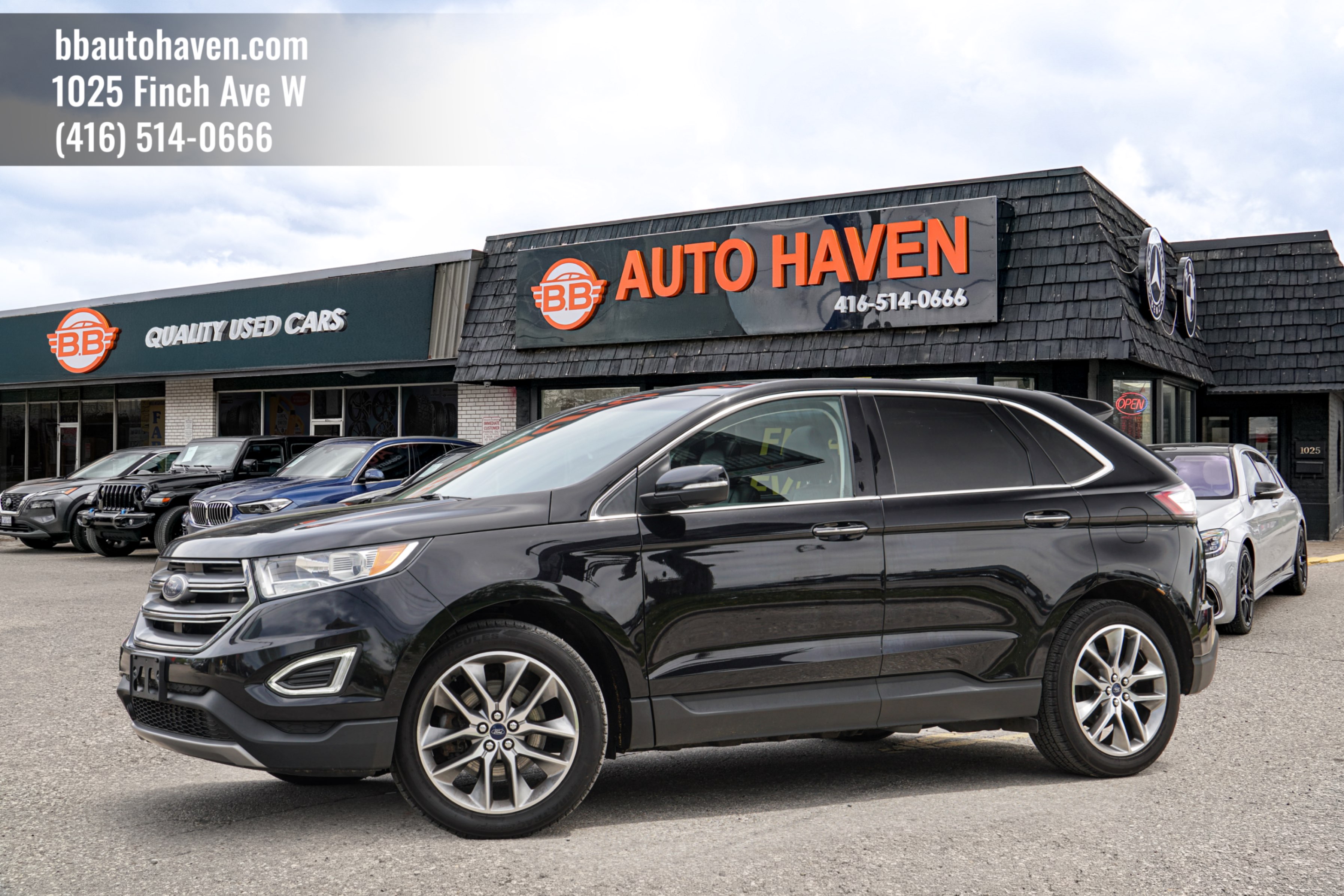 Black 2018 Ford Edge Titanium AWD SUV / Crossover All-Wheel Drive Automatic