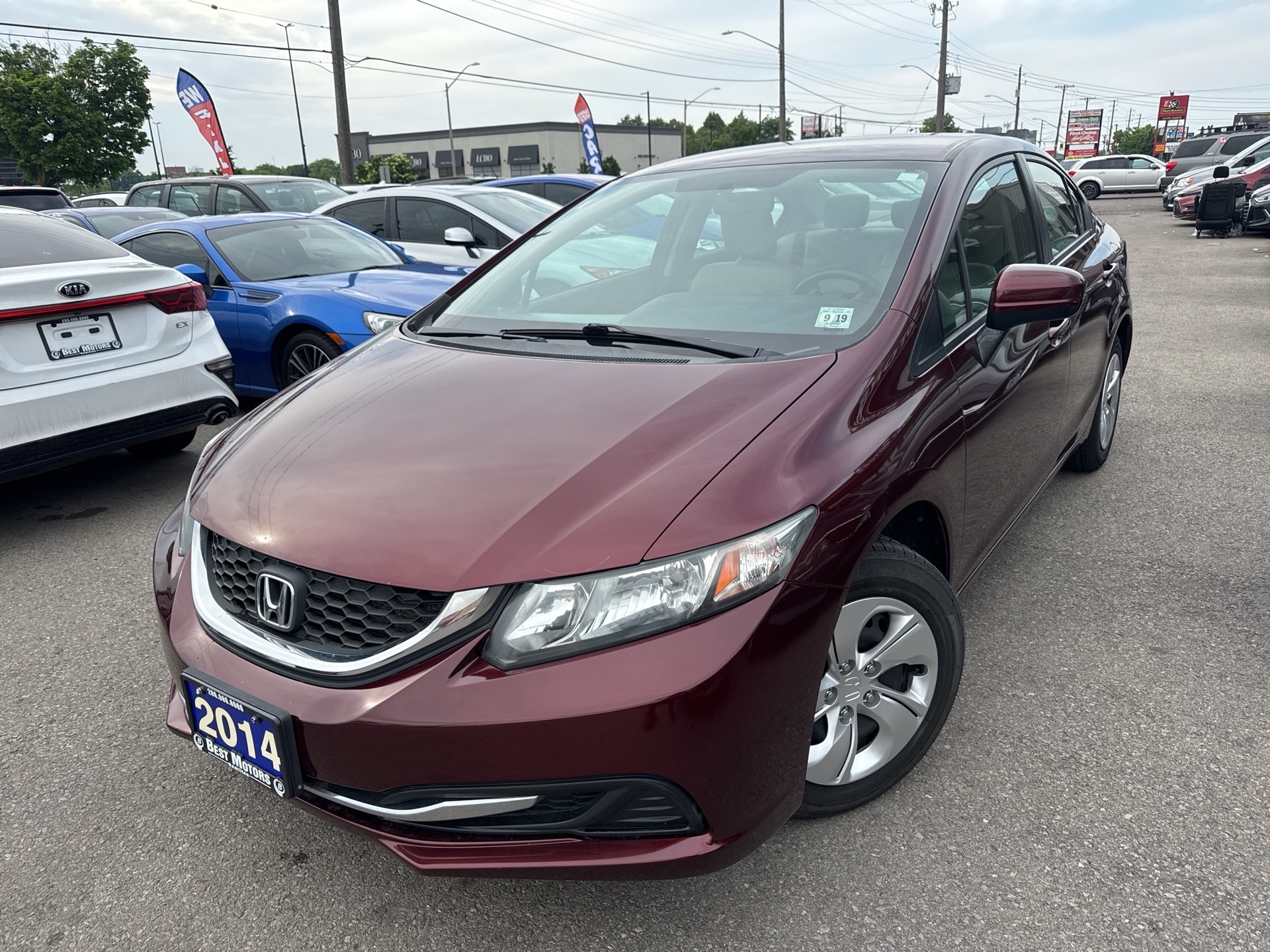 Red (Maroon) 2014 Honda Civic LX Sedan Front-Wheel Drive Automatic
