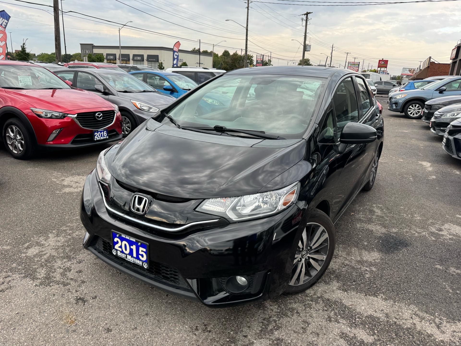 Black 2015 Honda Fit Hatchback Front-Wheel Drive Automatic