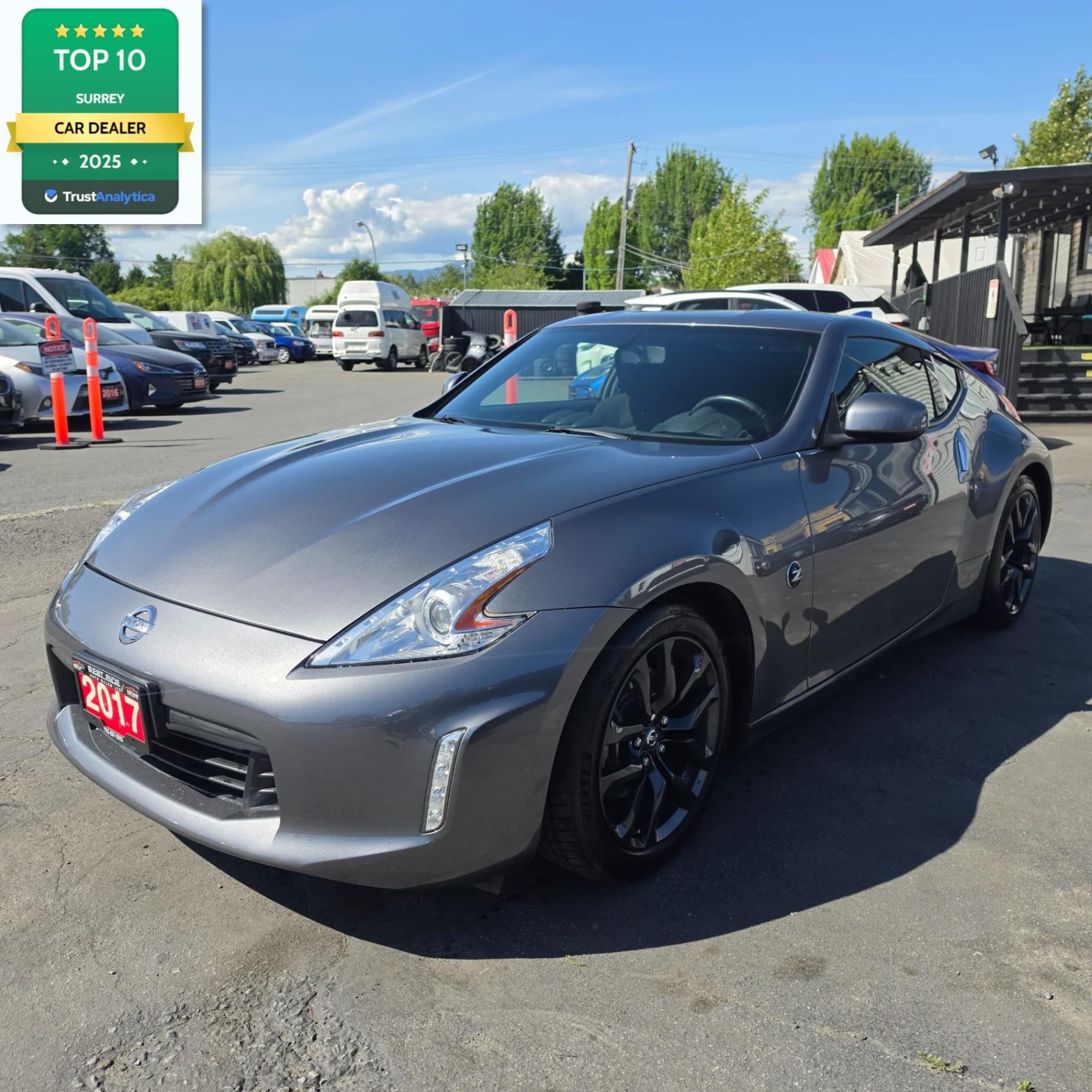Gray 2017 Nissan 370Z Touring Coupe Rear-Wheel Drive Manual