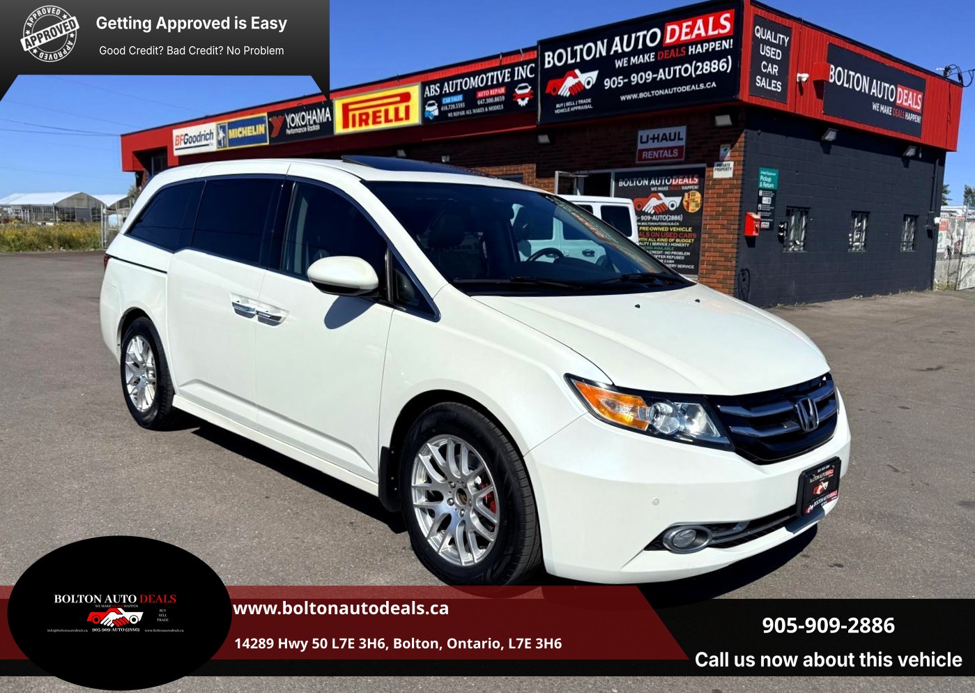White 2015 Honda Odyssey Minivan Front-Wheel Drive Automatic
