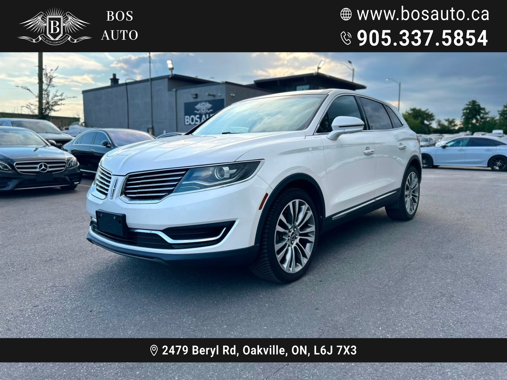 White 2016 Lincoln MKX SUV / Crossover All-Wheel Drive Automatic
