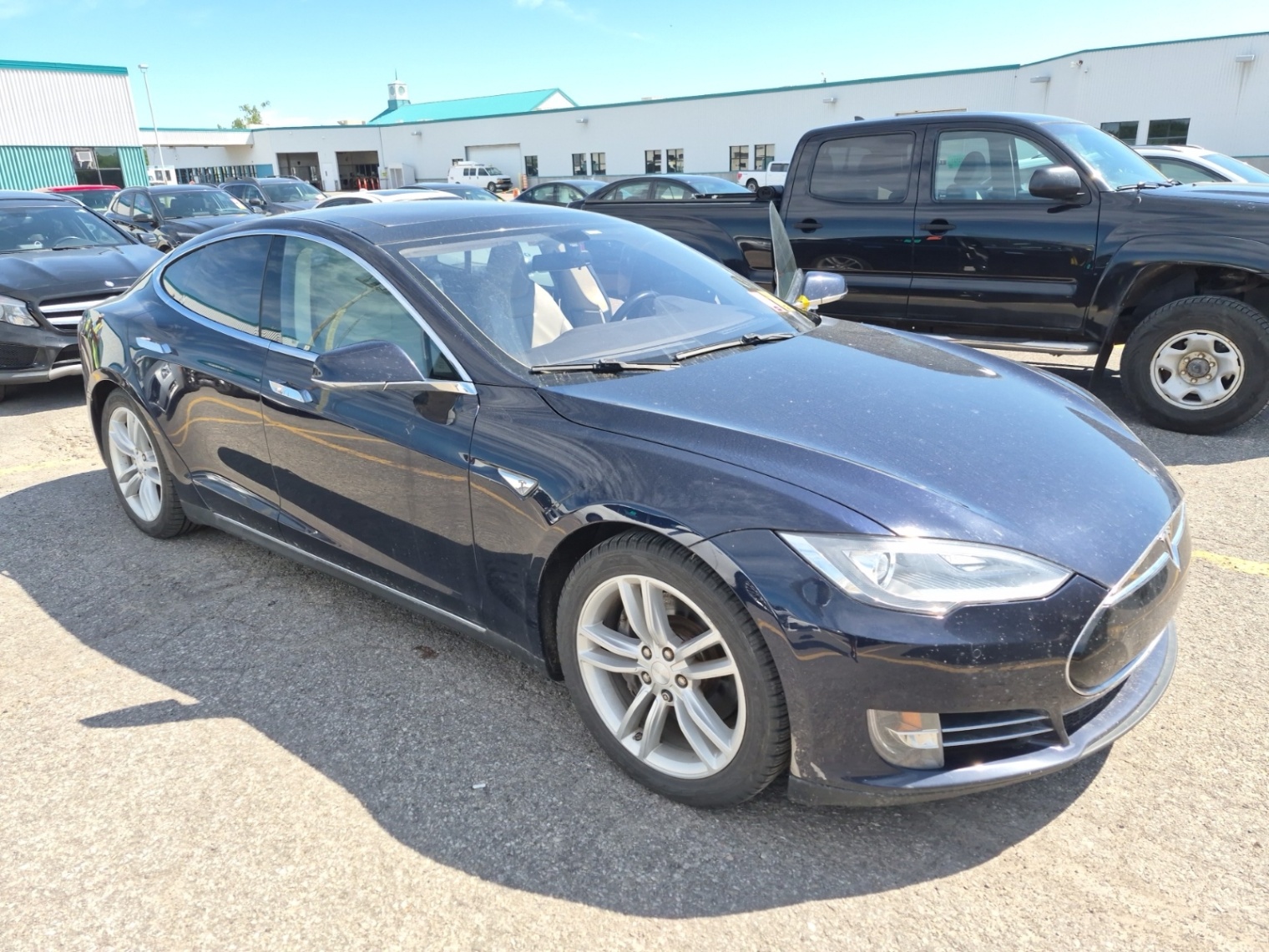 Blue 2014 Tesla Model S 85 RWD Sedan Rear-Wheel Drive Automatic