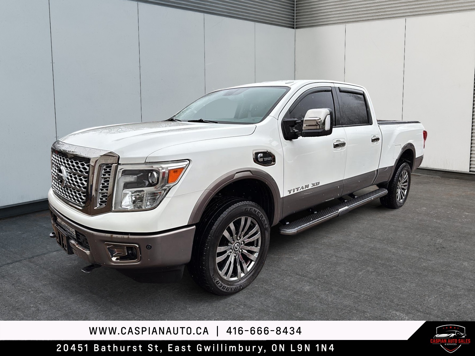 White 2017 Nissan Titan Pickup Truck Four-Wheel Drive Automatic