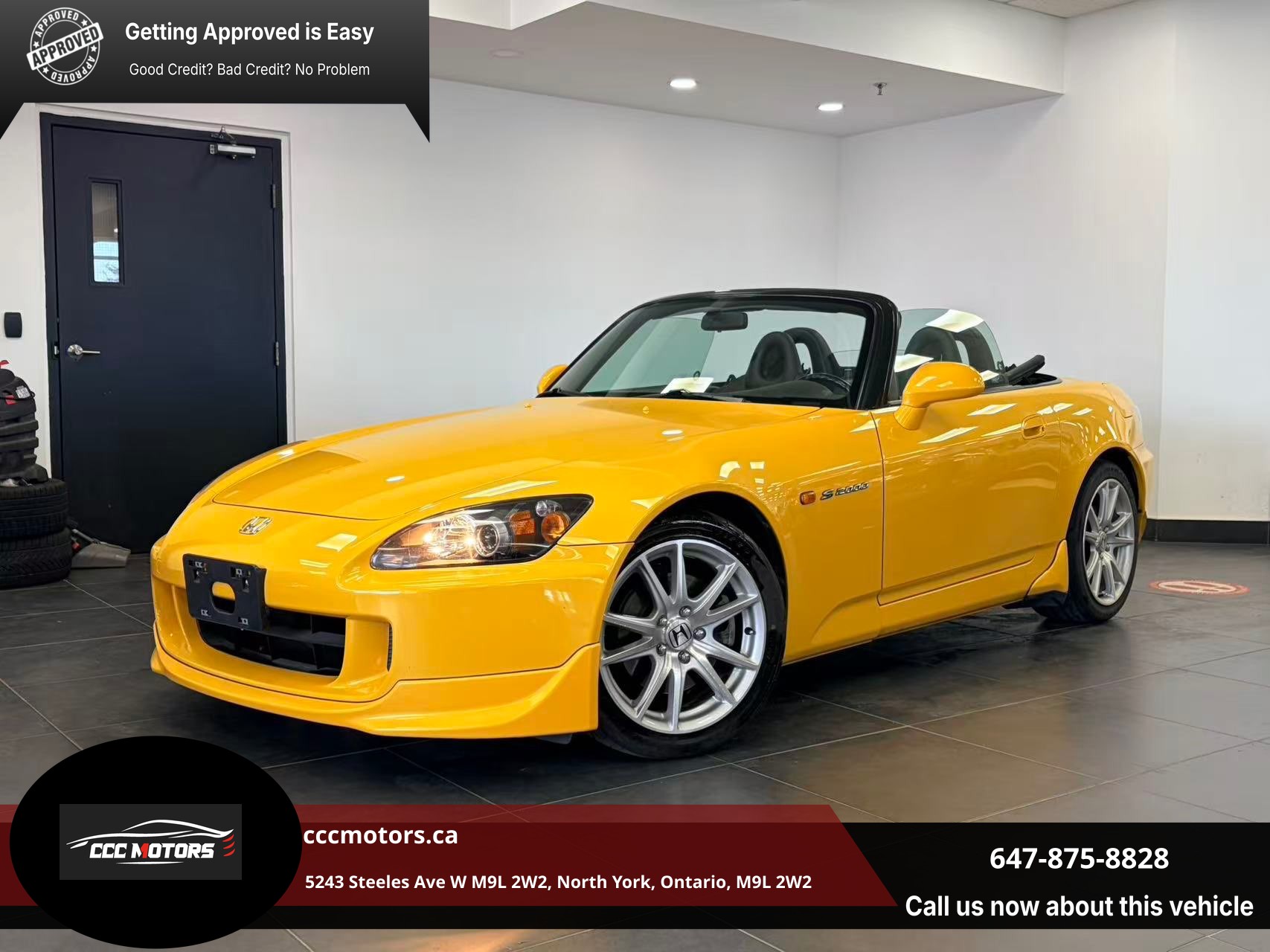 Yellow 2005 Honda S2000 Convertible Rear-Wheel Drive Manual