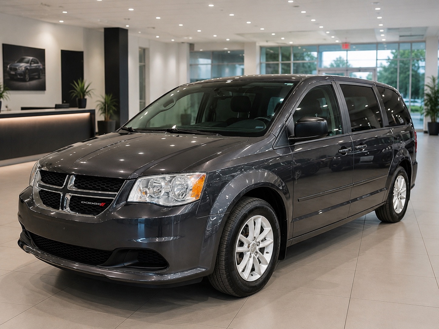Gray 2015 Dodge Grand Caravan Minivan Front-Wheel Drive Automatic