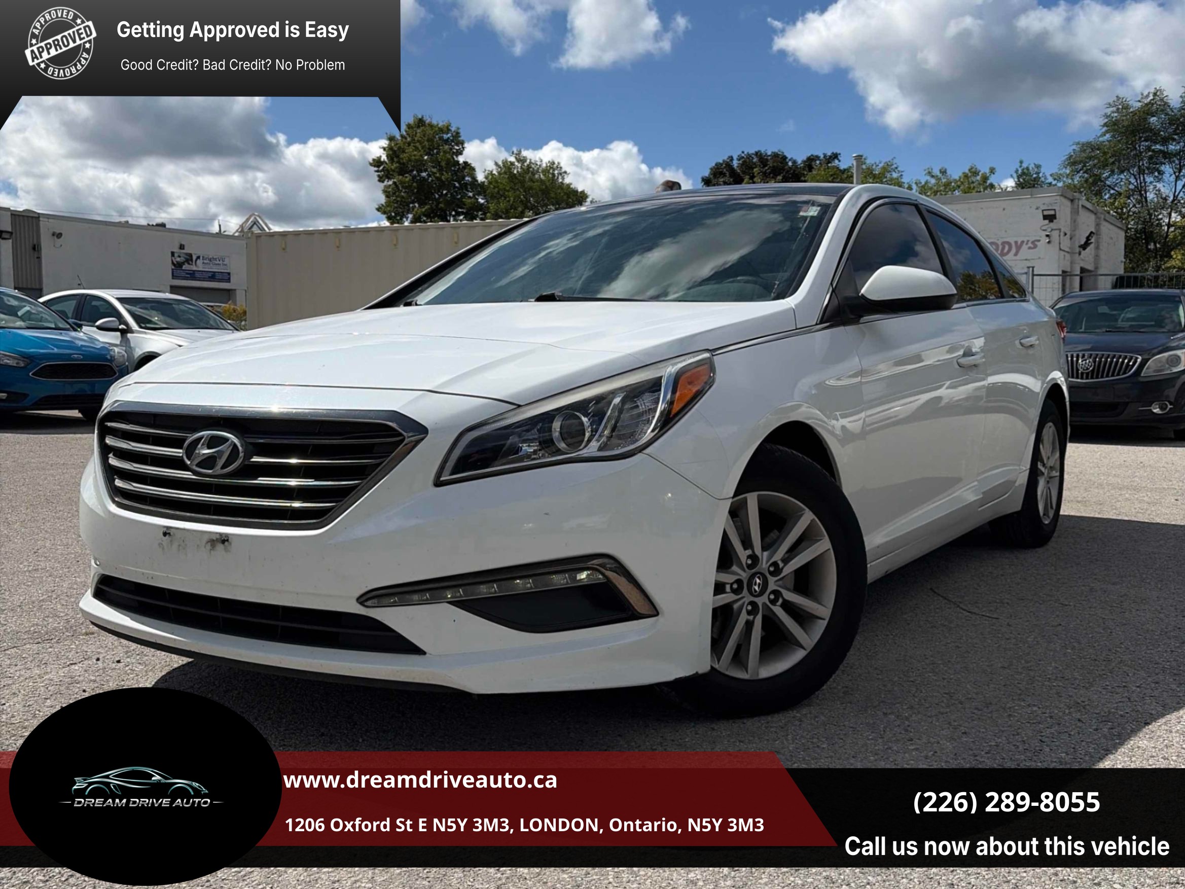 White 2015 Hyundai Sonata Sedan Automatic