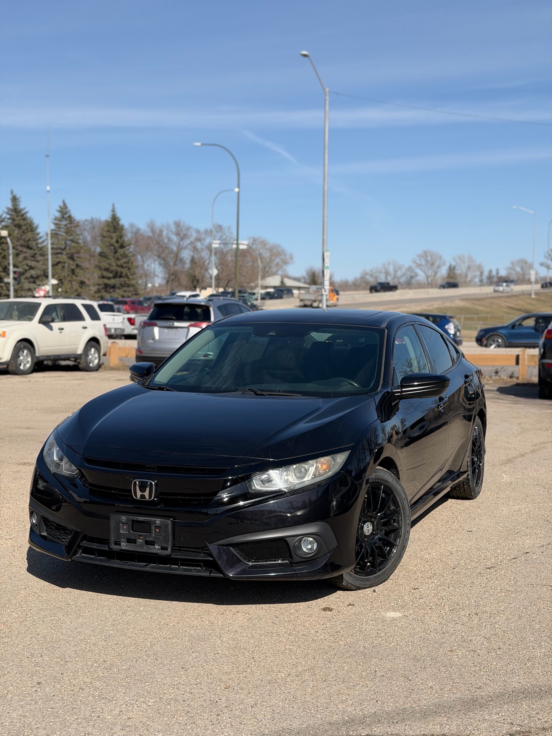 Black 2016 Honda Civic EX-T with Honda Sensing Sedan Front-Wheel Drive Automatic
