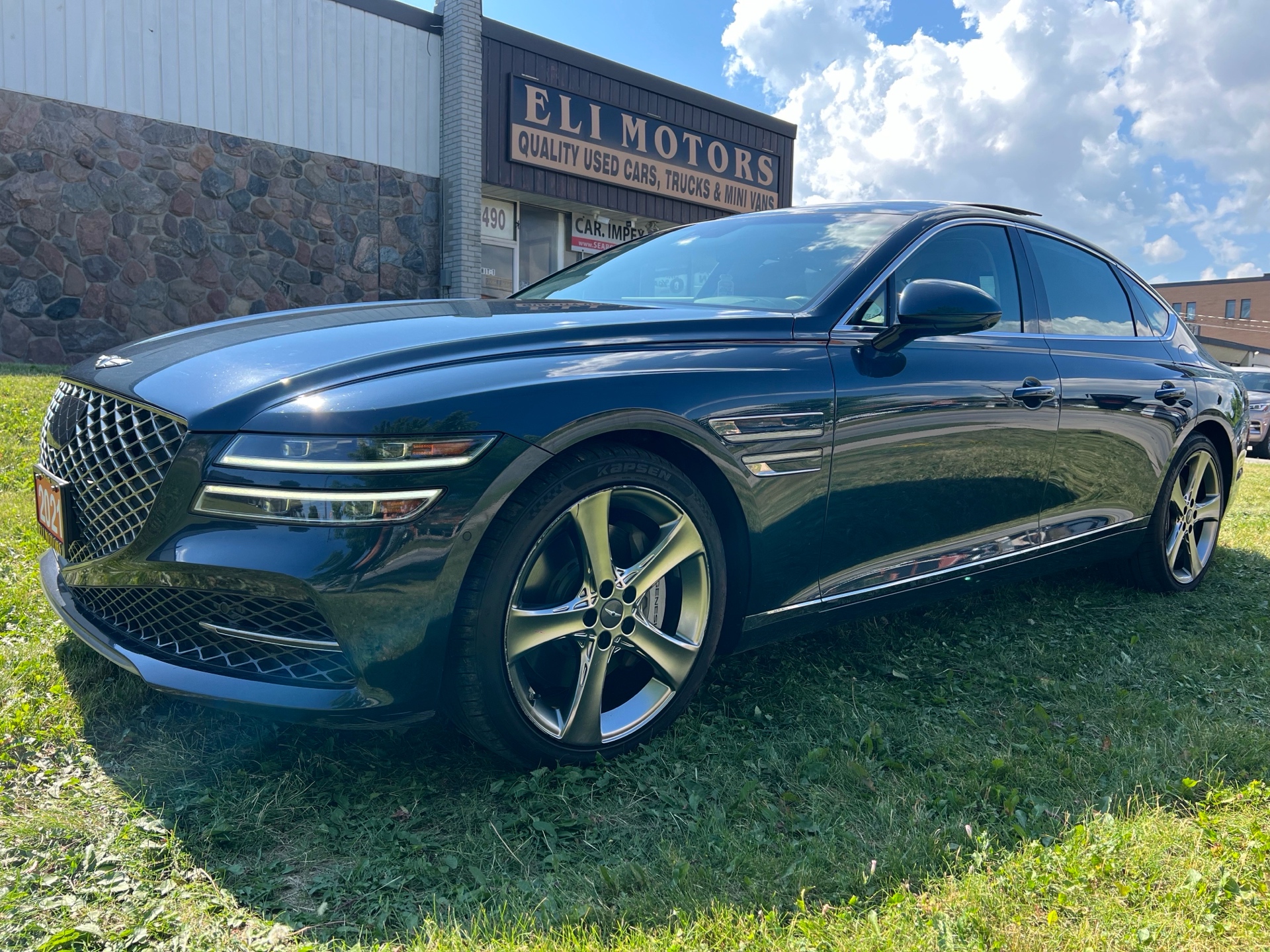 Metallic Dark Blue 2021 Genesis G80 Sedan All-Wheel Drive Automatic