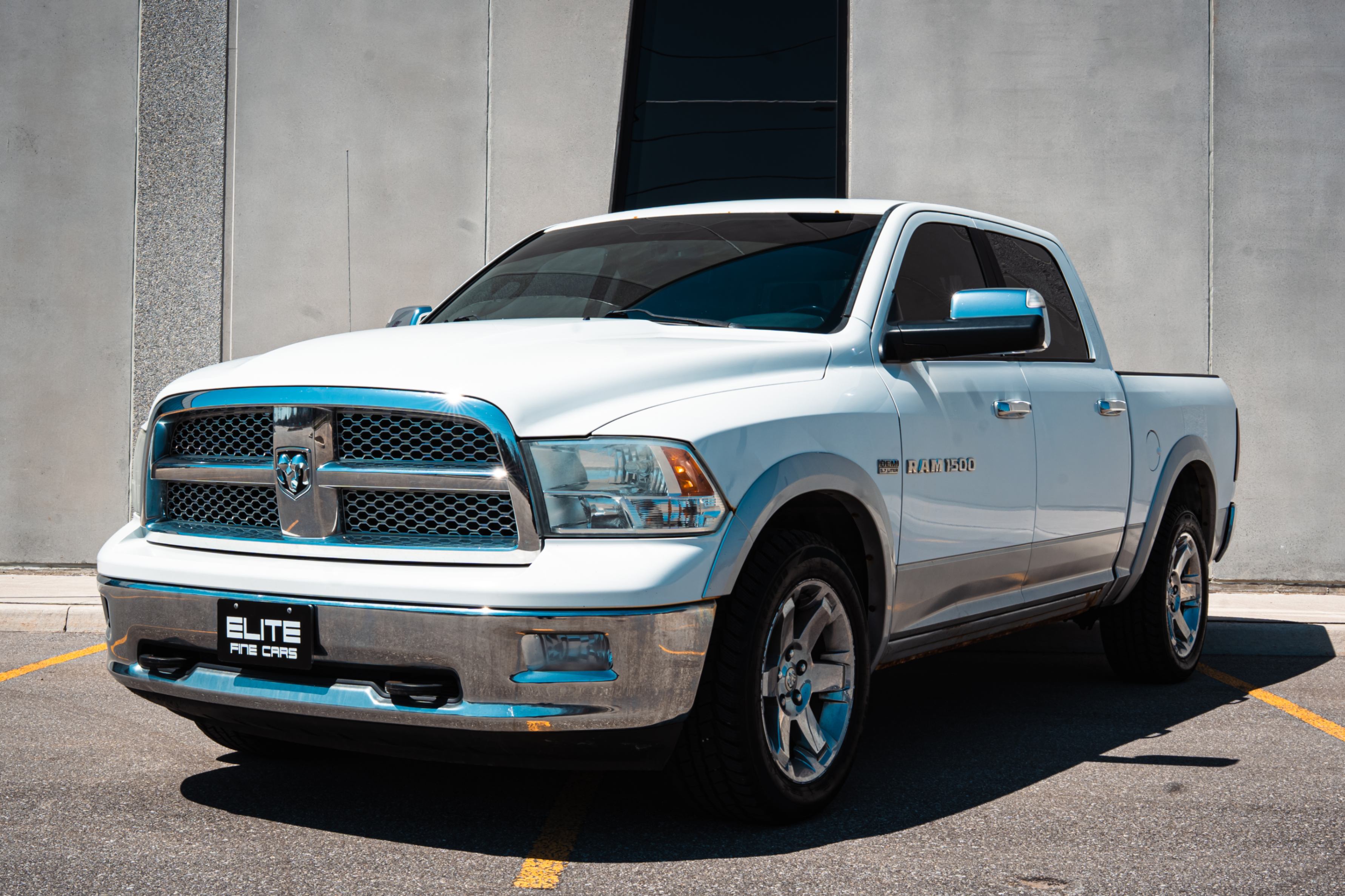 White 2012 RAM 1500 Laramie Crew Cab 4WD Pickup Truck Four-Wheel Drive Automatic
