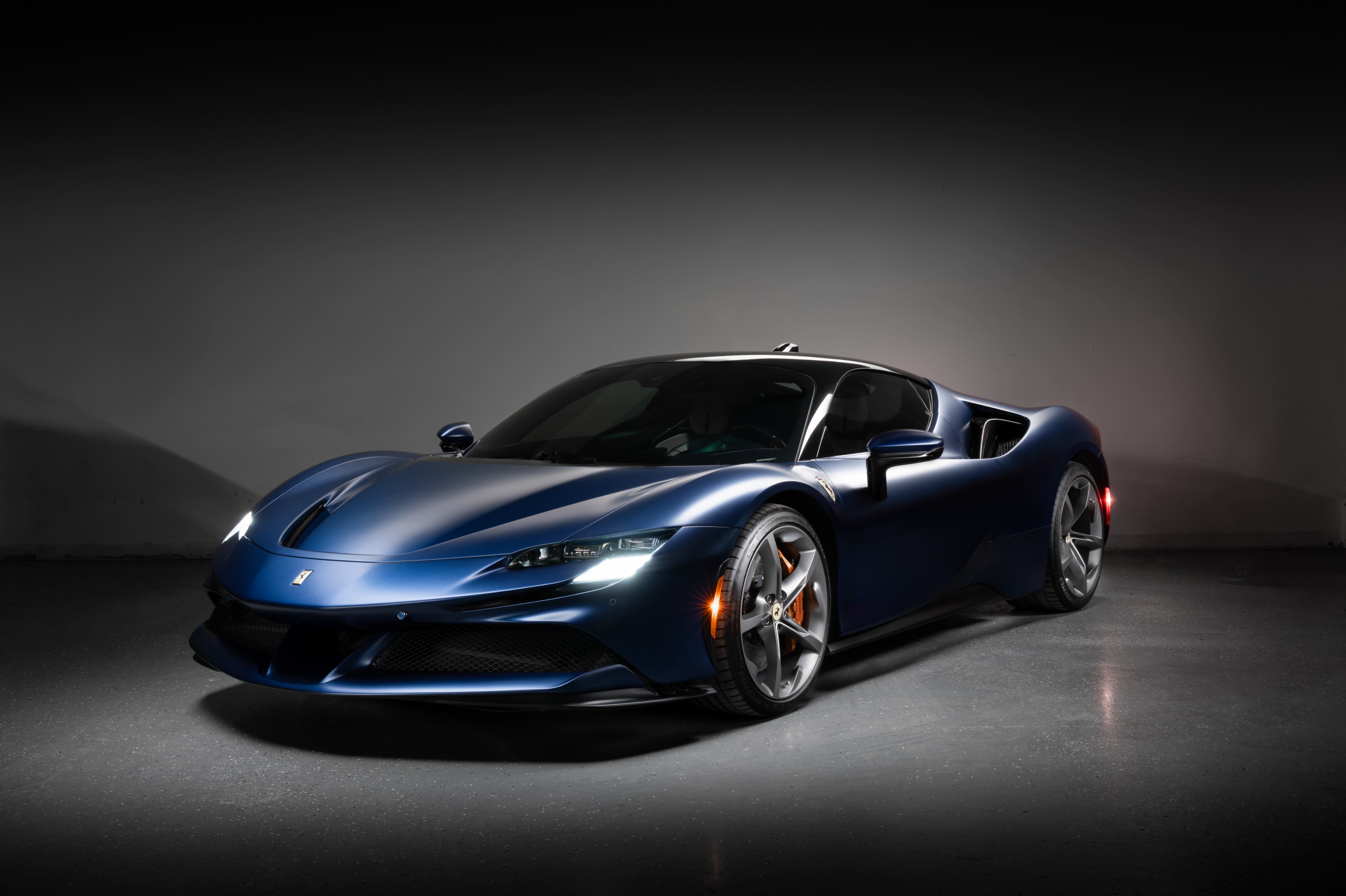 Blue 2022 Ferrari SF90 Coupe All-Wheel Drive Automatic
