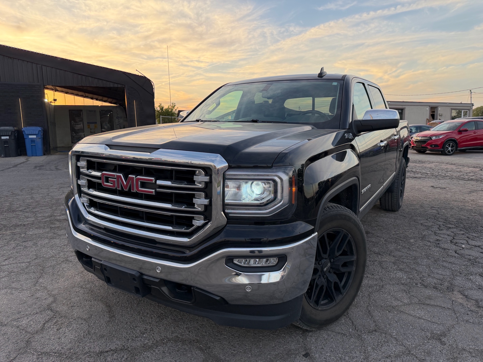 Black 2018 GMC Sierra 1500 SLT Crew Cab 4WD Pickup Truck Four-Wheel Drive Automatic