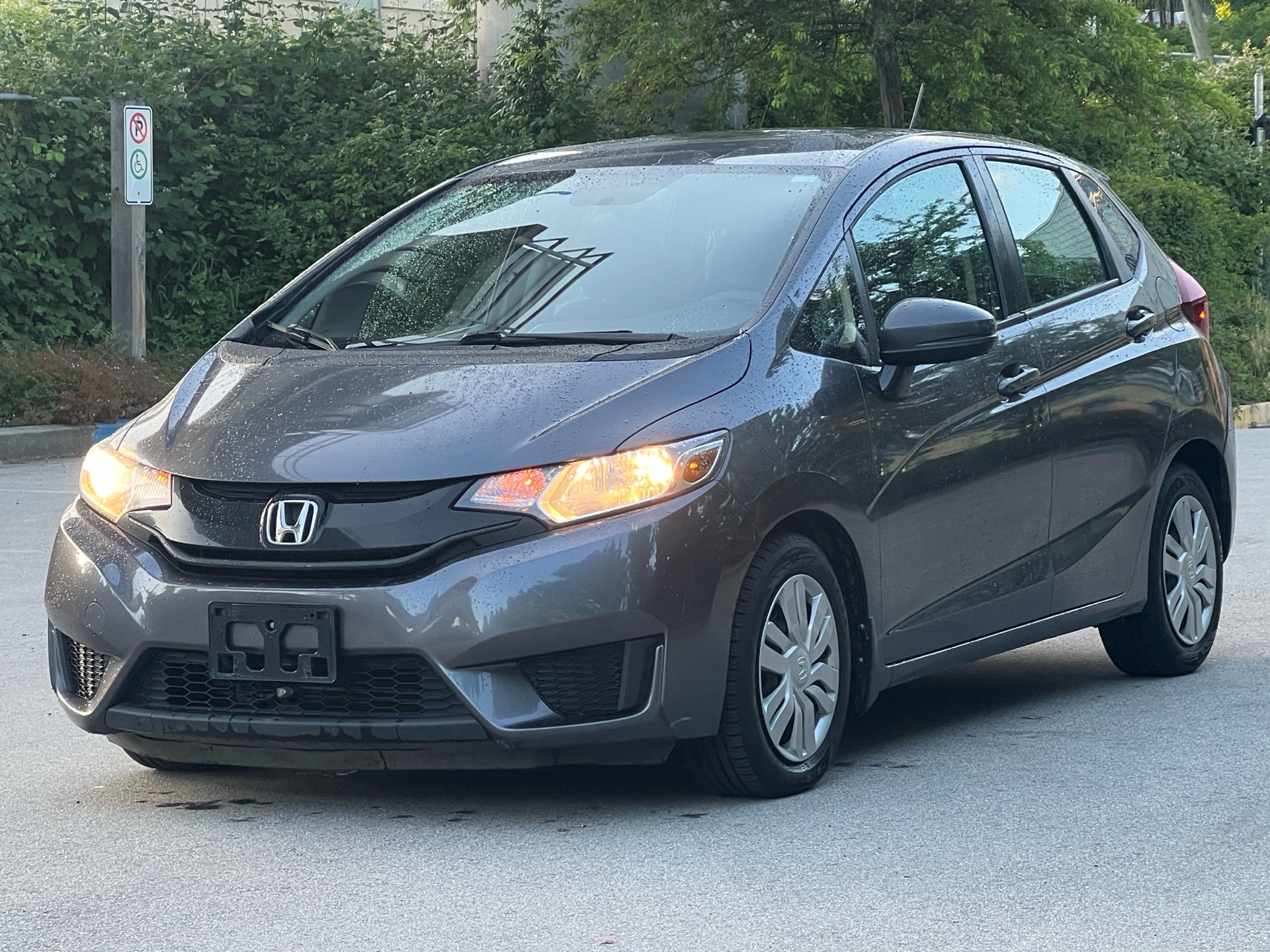 Gray 2015 Honda Fit LX Hatchback Front-Wheel Drive Automatic
