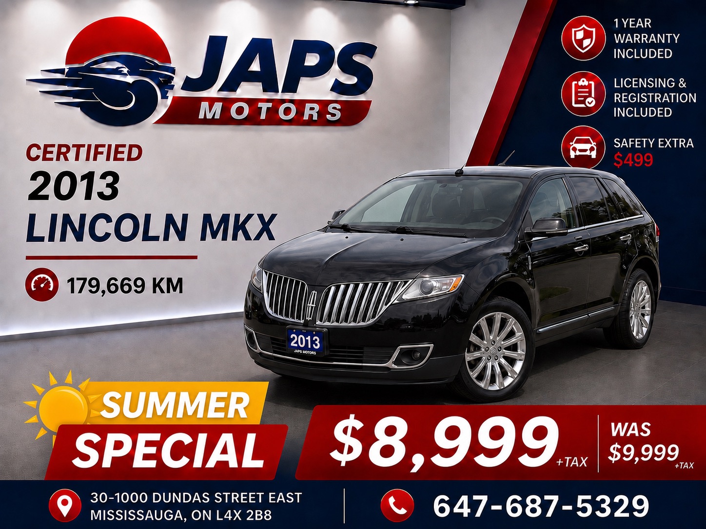Red (Maroon) 2013 Lincoln MKX SUV / Crossover All-Wheel Drive Automatic