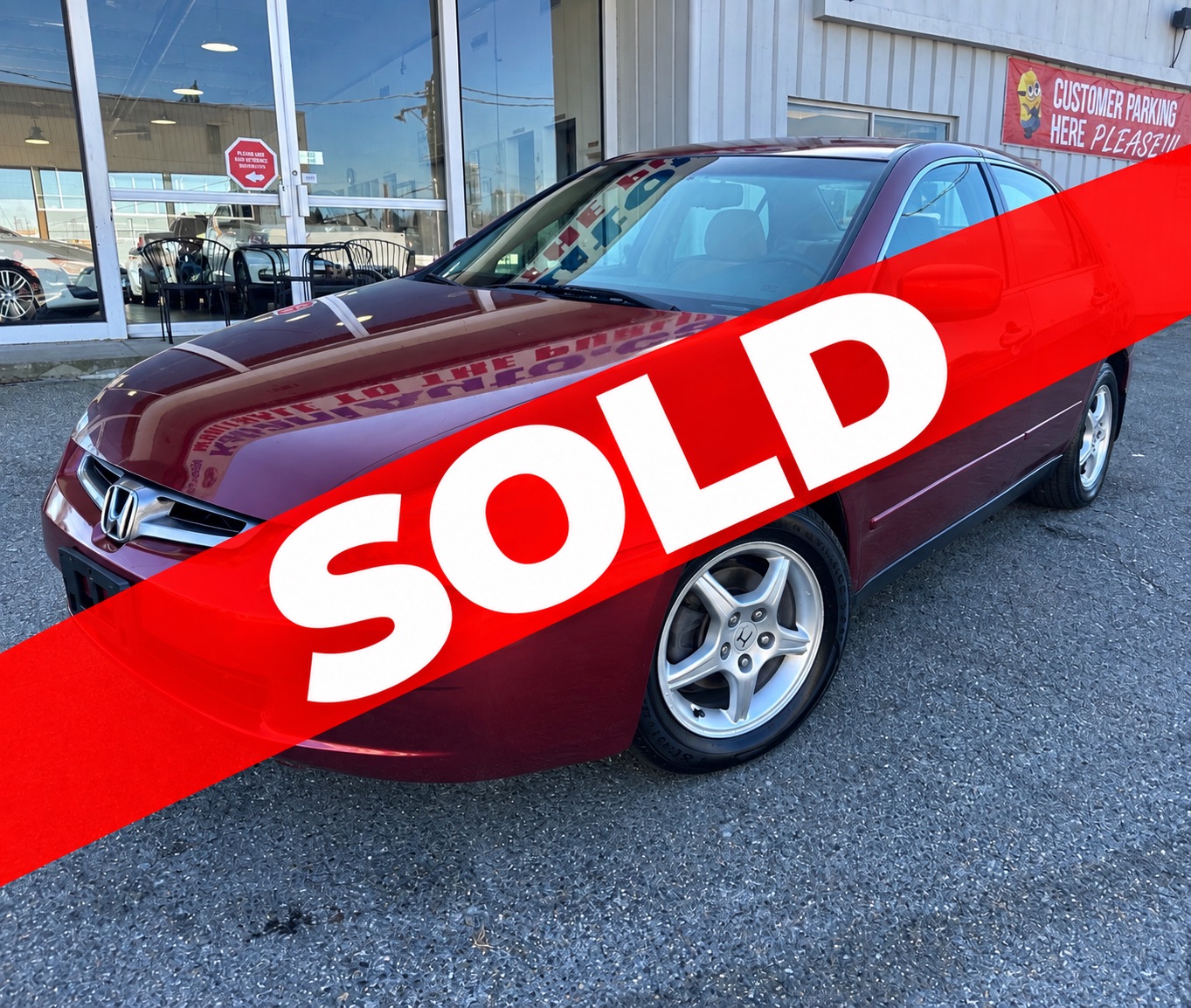 Red 2004 Honda Accord Sedan Front-Wheel Drive Automatic