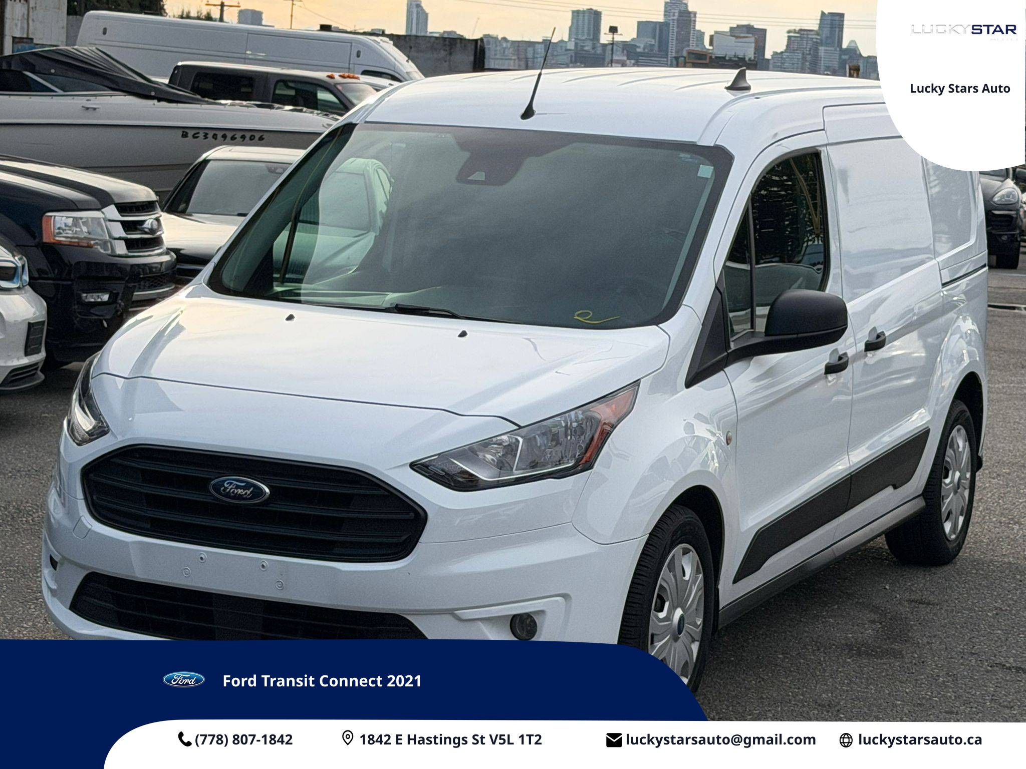 White 2021 Ford Transit Connect Van Automatic