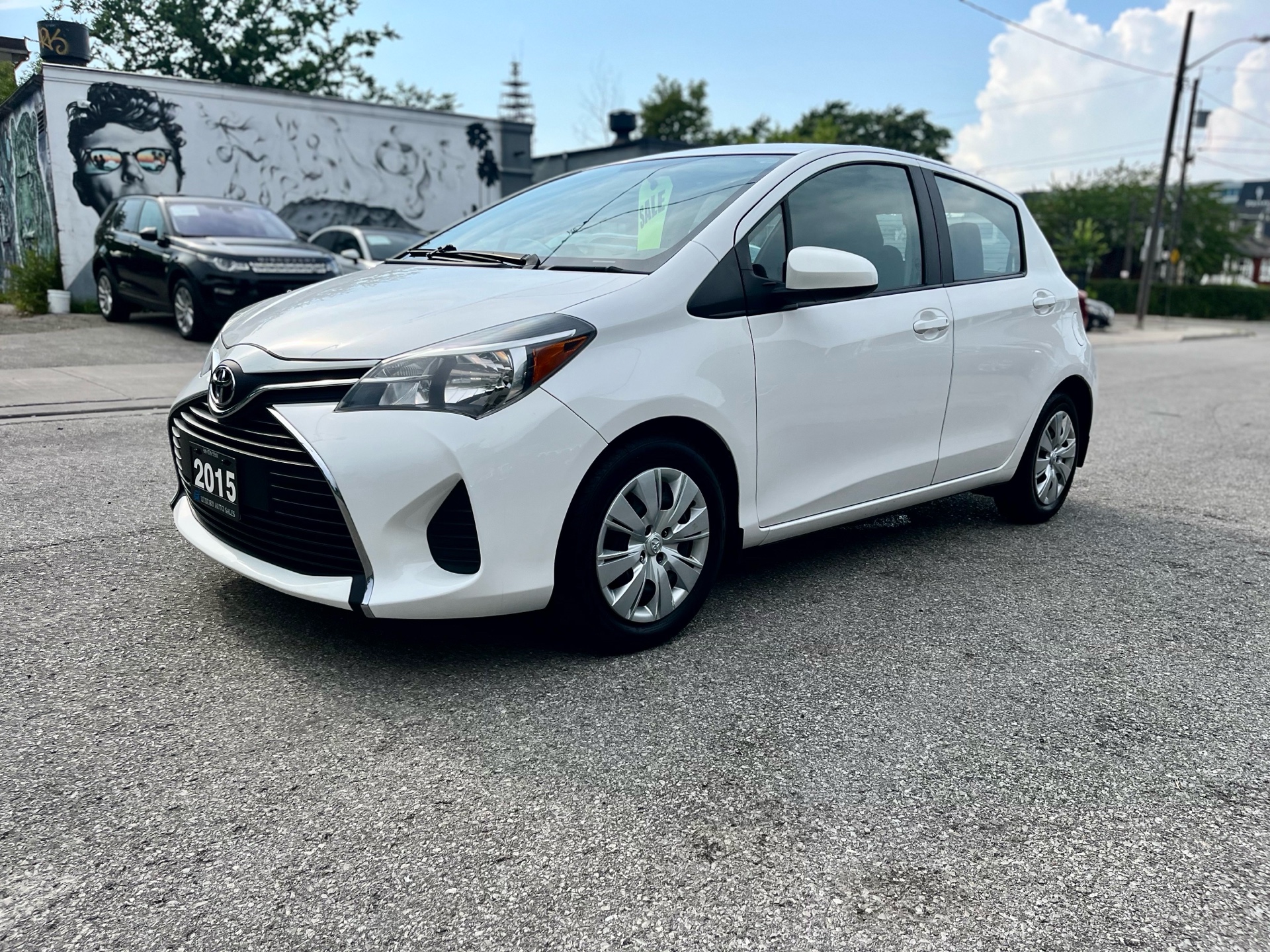 White 2015 Toyota Yaris Hatchback Front-Wheel Drive Automatic