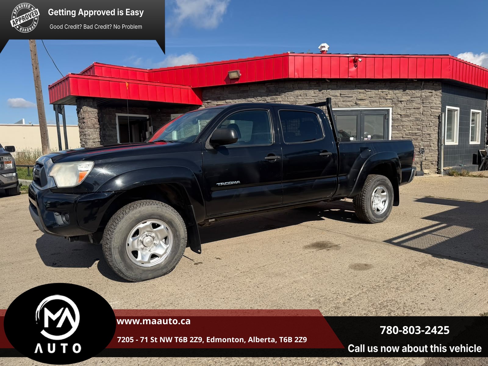 Black 2015 Toyota Tacoma Pickup Truck Four-Wheel Drive Automatic