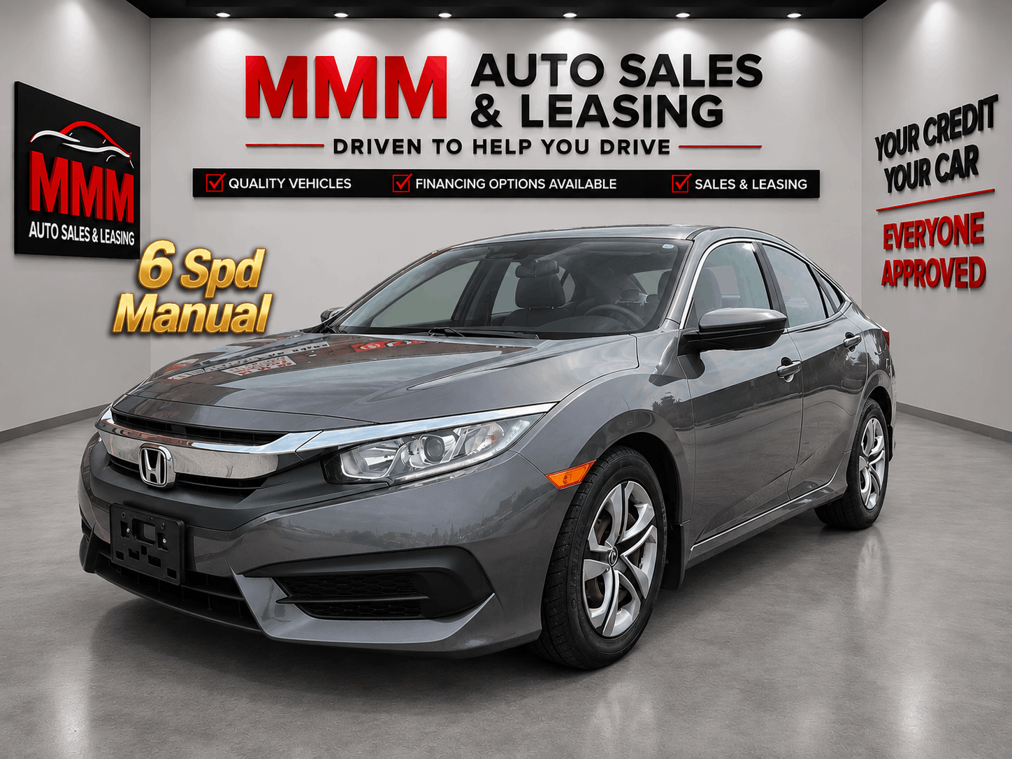 Gray 2017 Honda Civic Sedan Front-Wheel Drive Manual