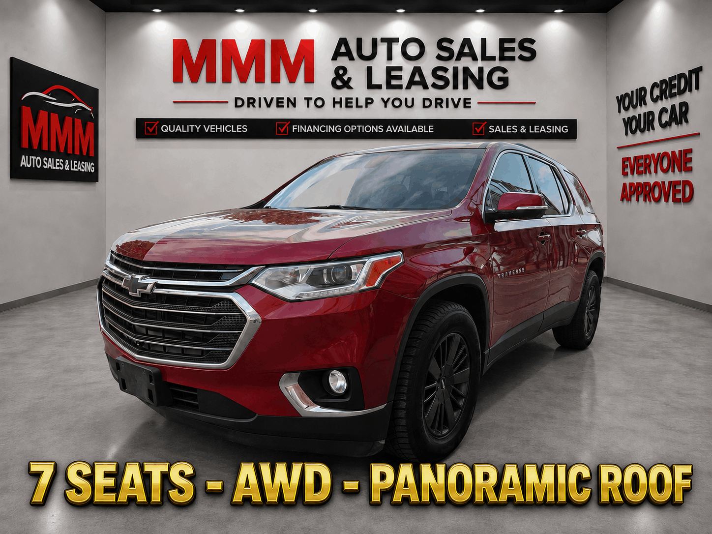 Red 2018 Chevrolet Traverse SUV / Crossover Four-Wheel Drive Automatic