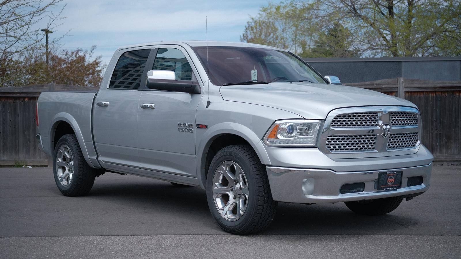 Silver 2017 RAM 1500 Laramie Crew Cab 4WD Pickup Truck Four-Wheel Drive Automatic