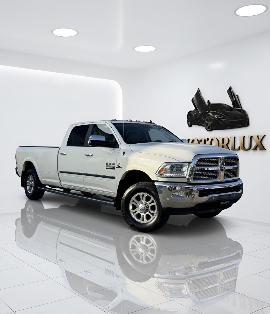 White 2018 RAM 3500 Laramie Crew Cab LB 4WD Pickup Truck Four-Wheel Drive Automatic