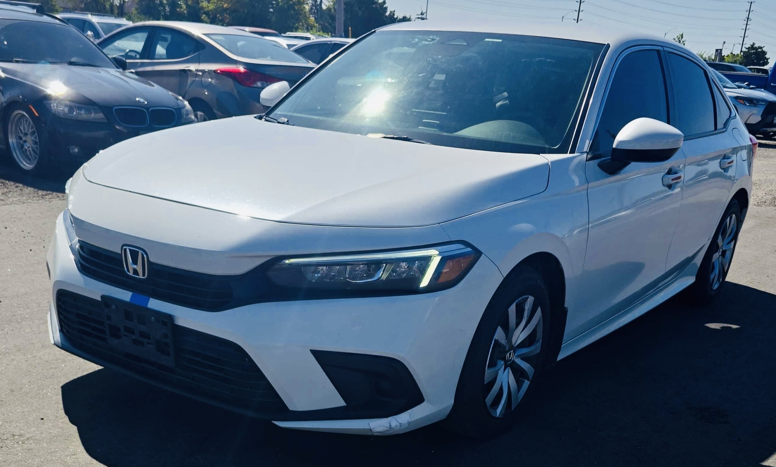 Alpine White 2023 Honda Civic Sedan Front-Wheel Drive Automatic