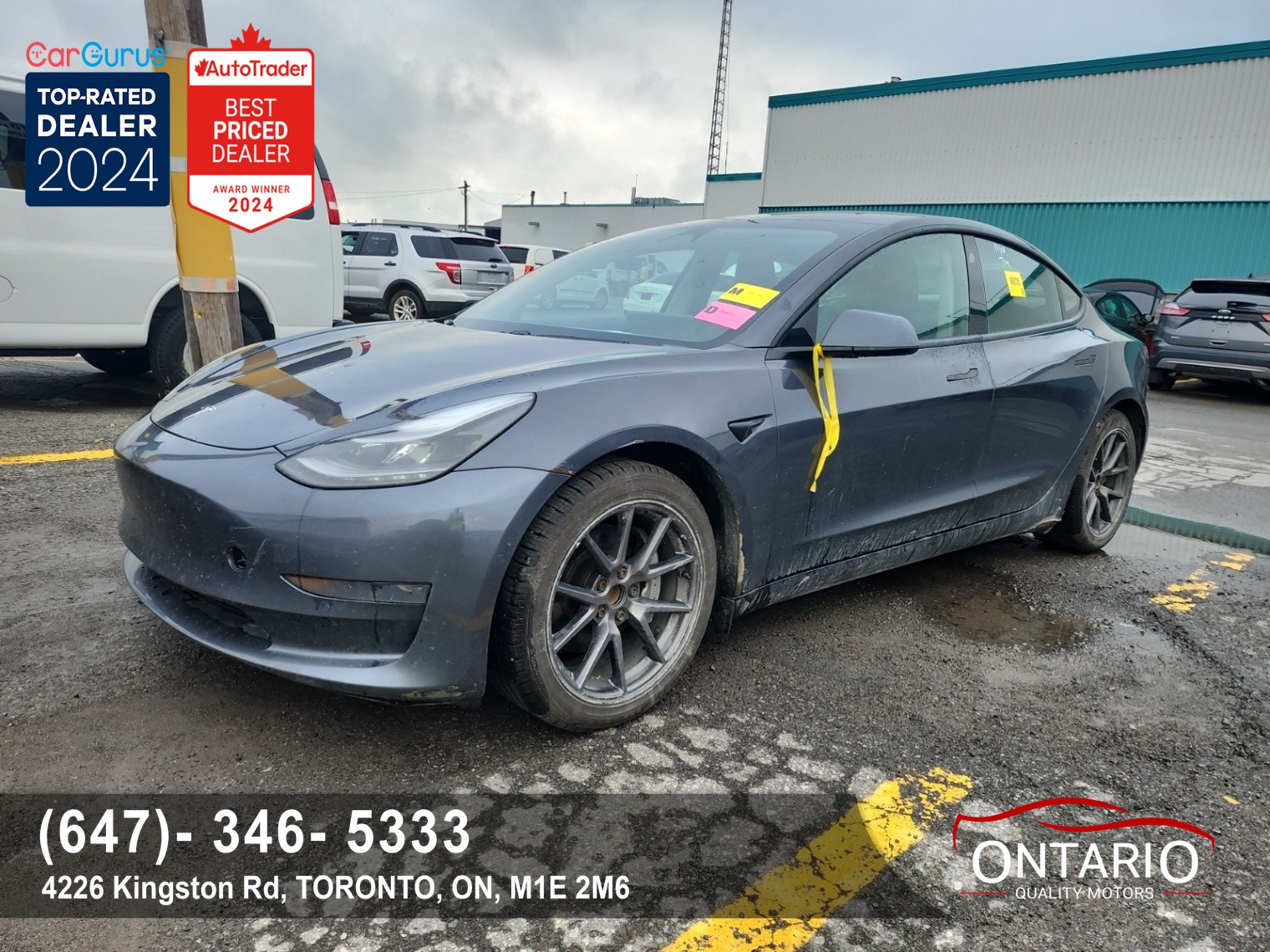 Gray 2021 Tesla Model 3 Sedan Rear-Wheel Drive Automatic