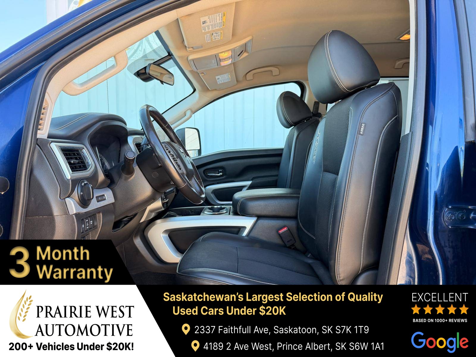 Blue 2018 Nissan Titan Pickup Truck Four-Wheel Drive Automatic