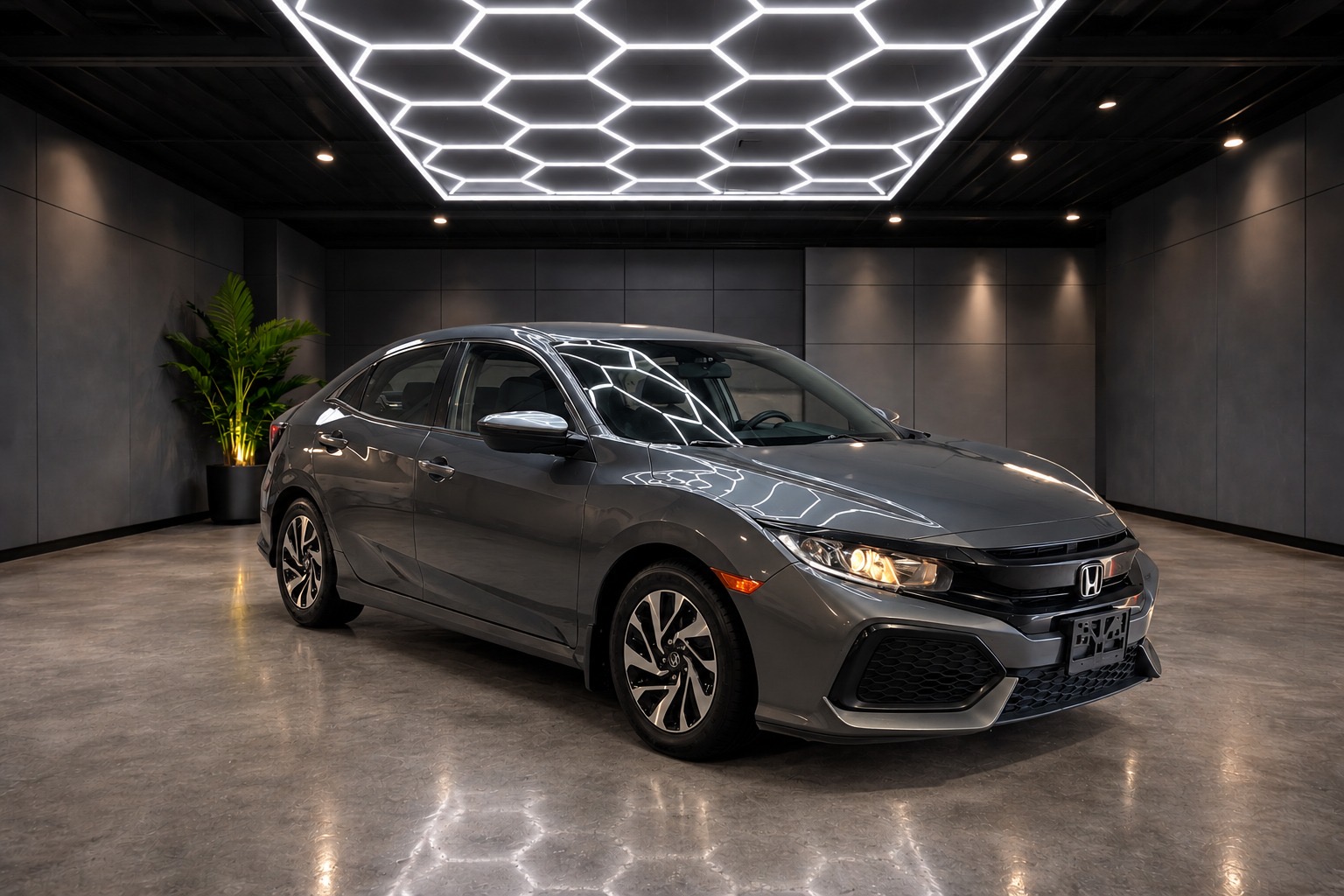 Gray 2018 Honda Civic Hatchback Hatchback Front-Wheel Drive Automatic