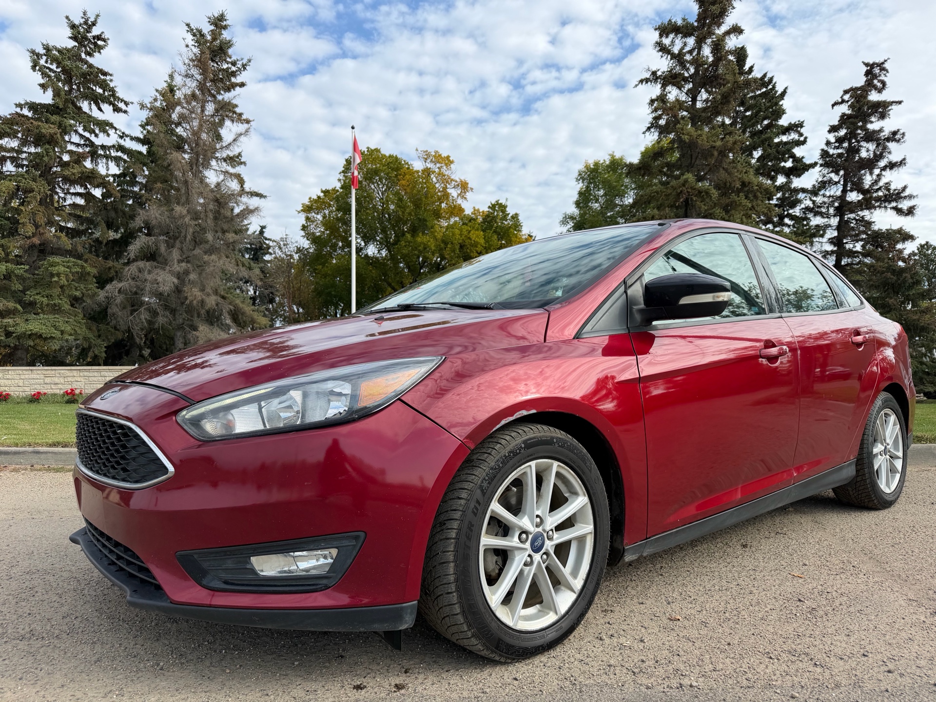 Red 2016 Ford Focus Sedan Front-Wheel Drive Automatic