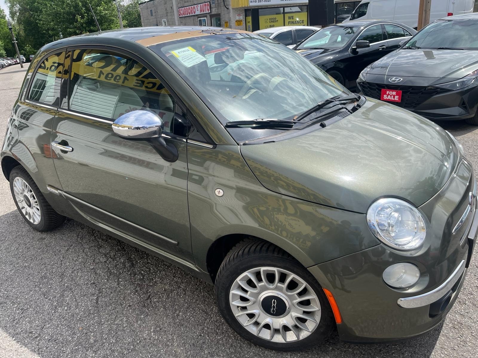 2013 Fiat 500 2 Door-Lounge/ HATCH/AUTO/LEATHER/HEATED SEATS/ROOF/LOADED/ALLOYS
