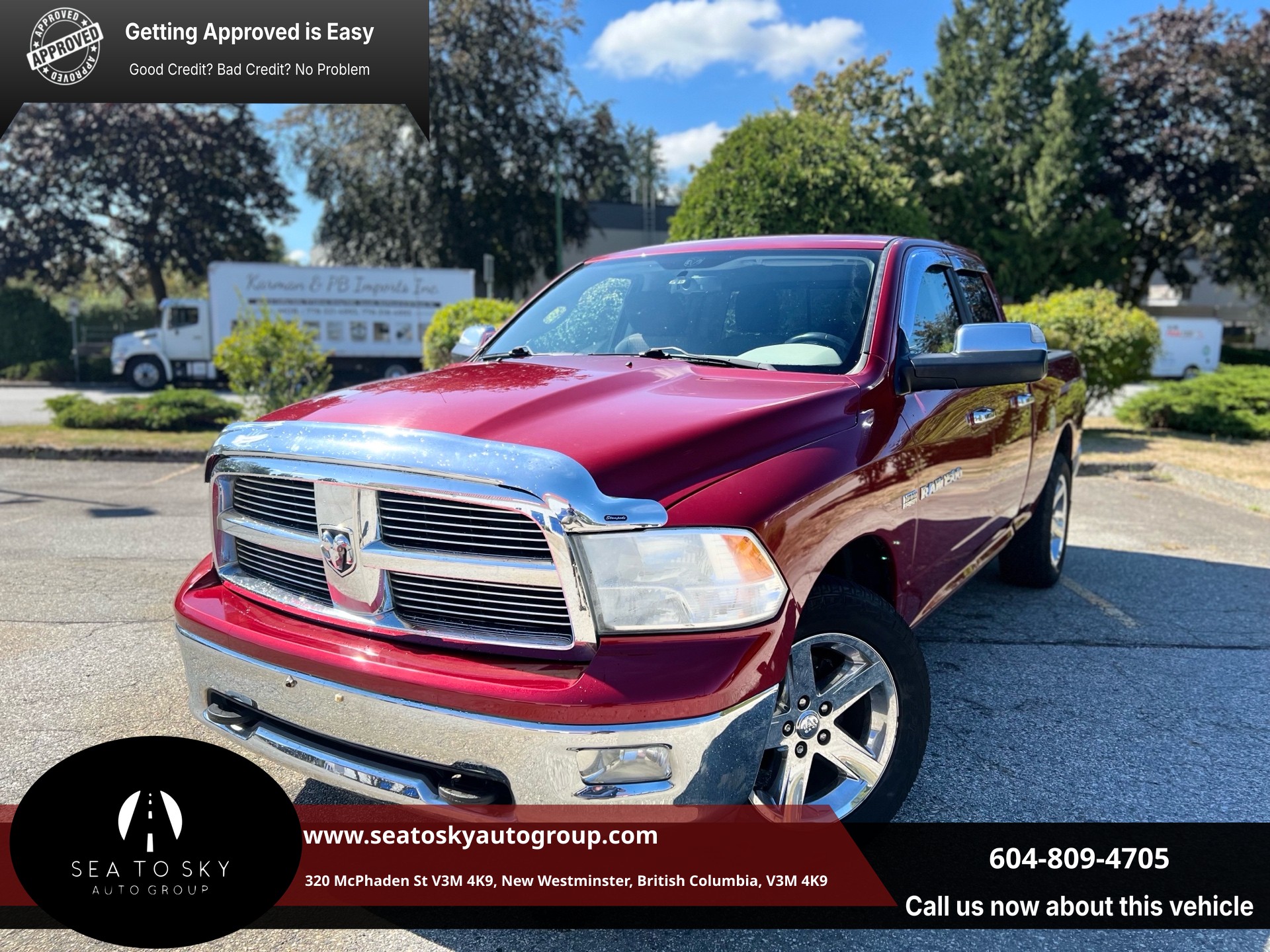 Red 2012 RAM 1500 Pickup Truck Four-Wheel Drive Automatic