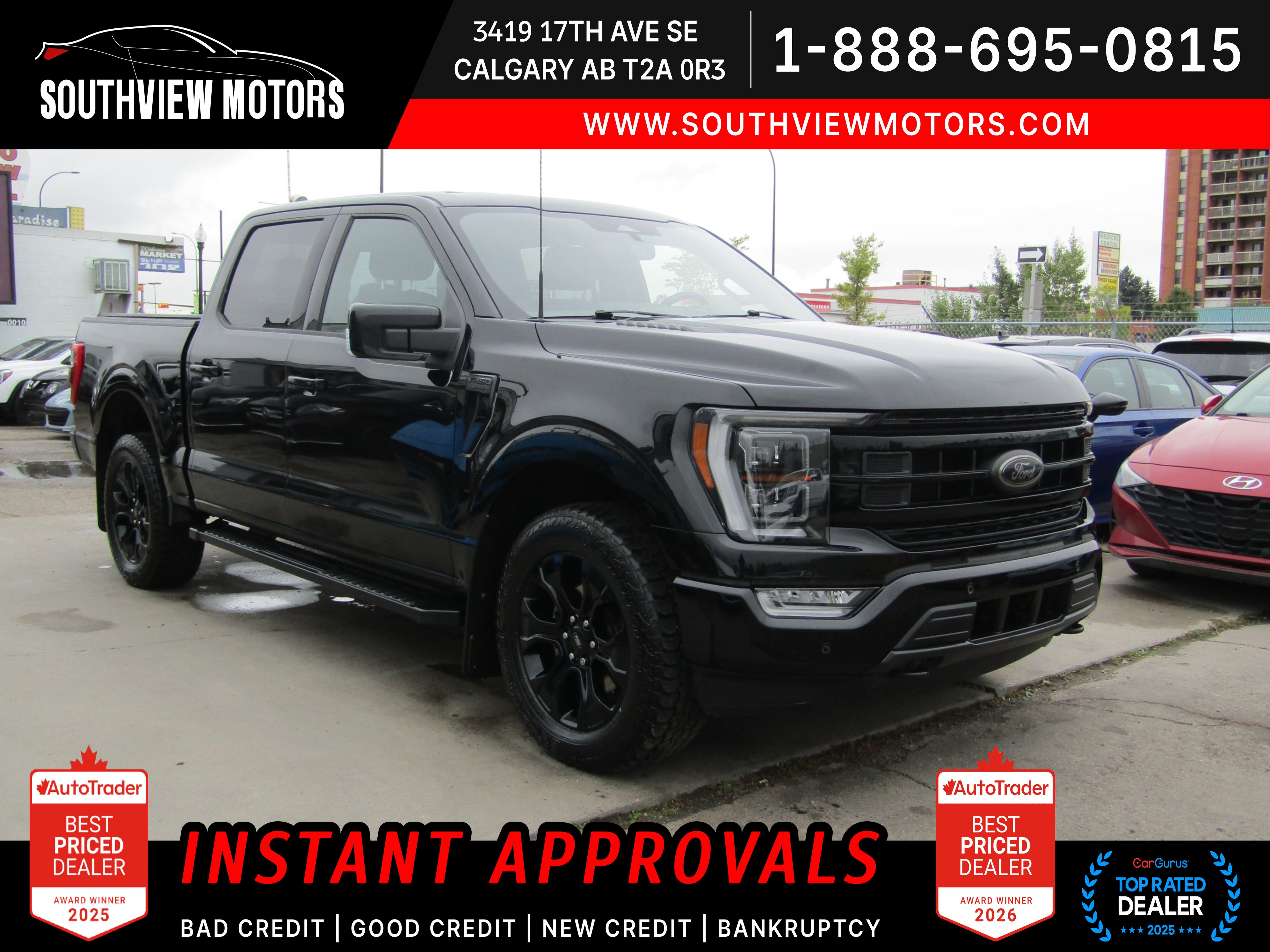 Black 2022 Ford F-150 Pickup Truck Four-Wheel Drive Automatic