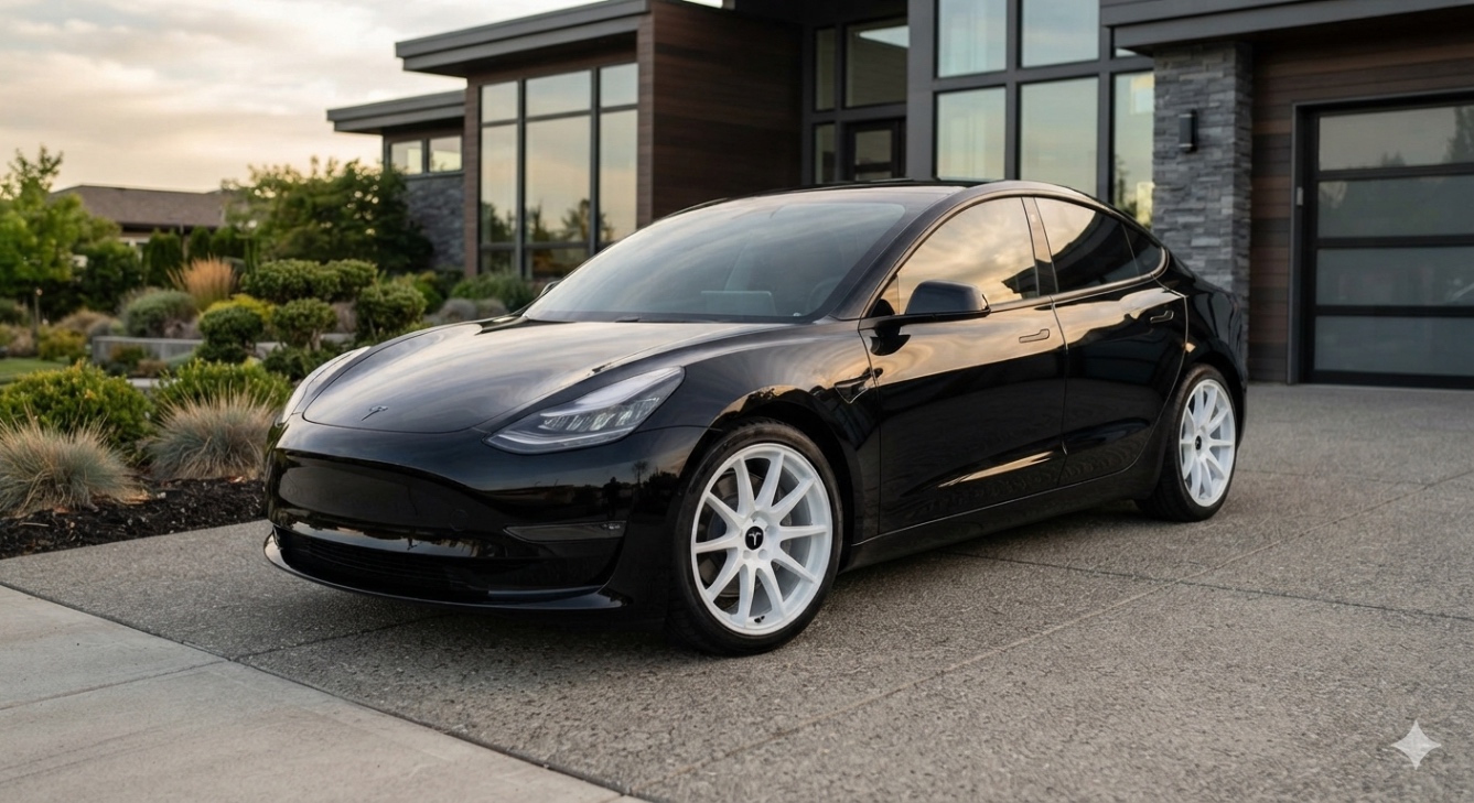 Black 2019 Tesla Model 3 Sedan Rear-Wheel Drive Automatic