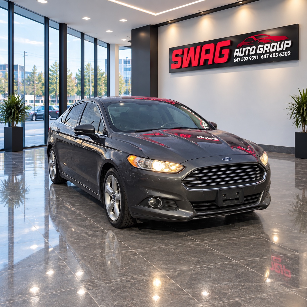 Gray 2015 Ford Fusion Sedan Front-Wheel Drive Automatic