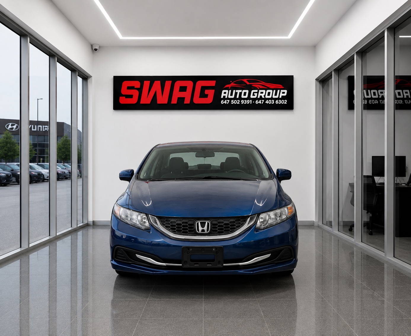 Blue 2015 Honda Civic Sedan Front-Wheel Drive Automatic