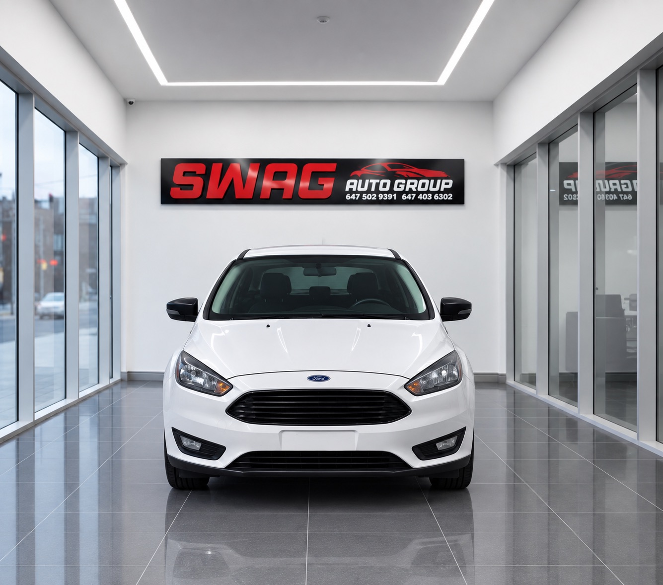 White 2017 Ford Focus Hatchback Front-Wheel Drive Automatic