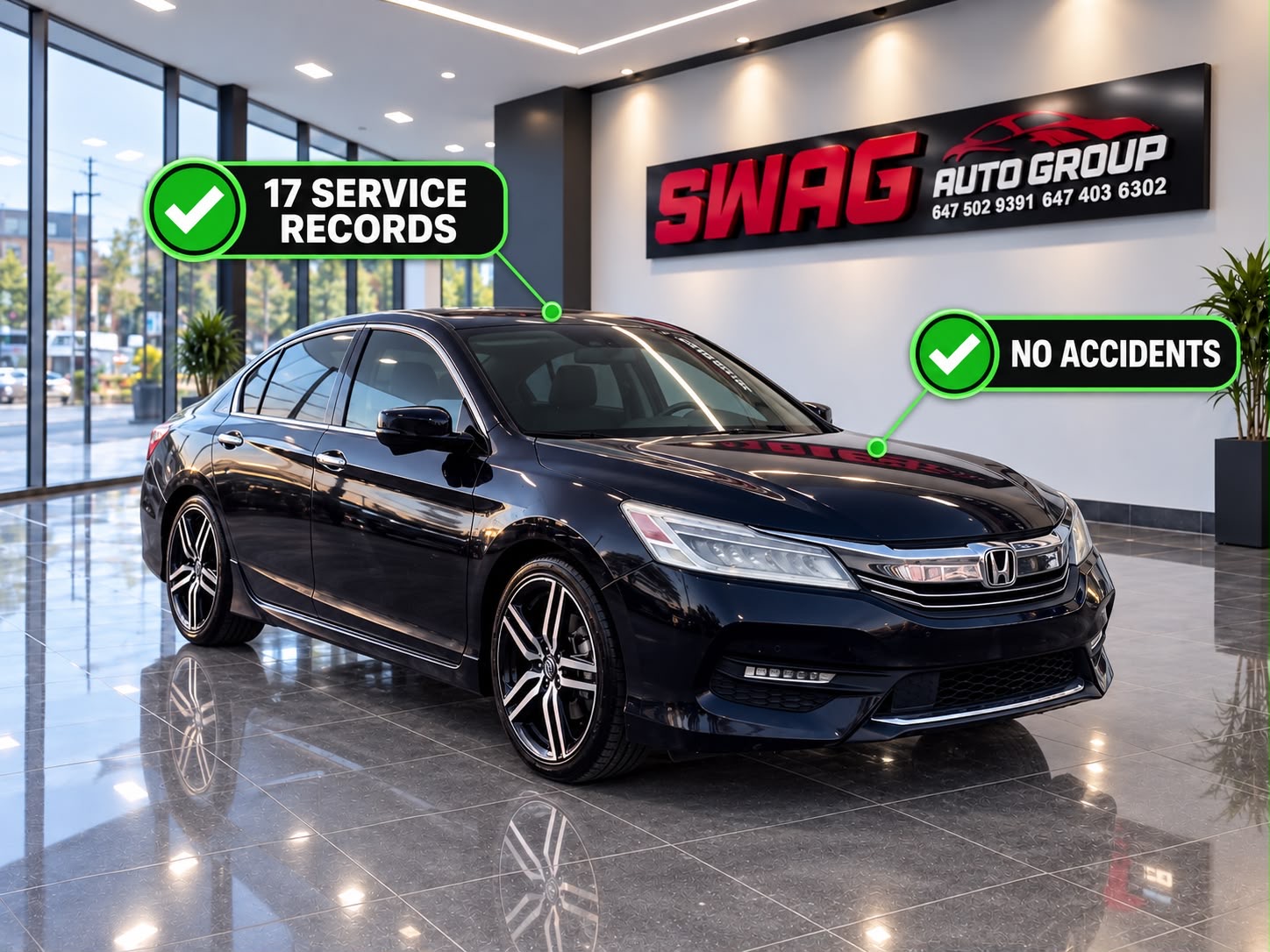 Black 2017 Honda Accord Sedan  Automatic