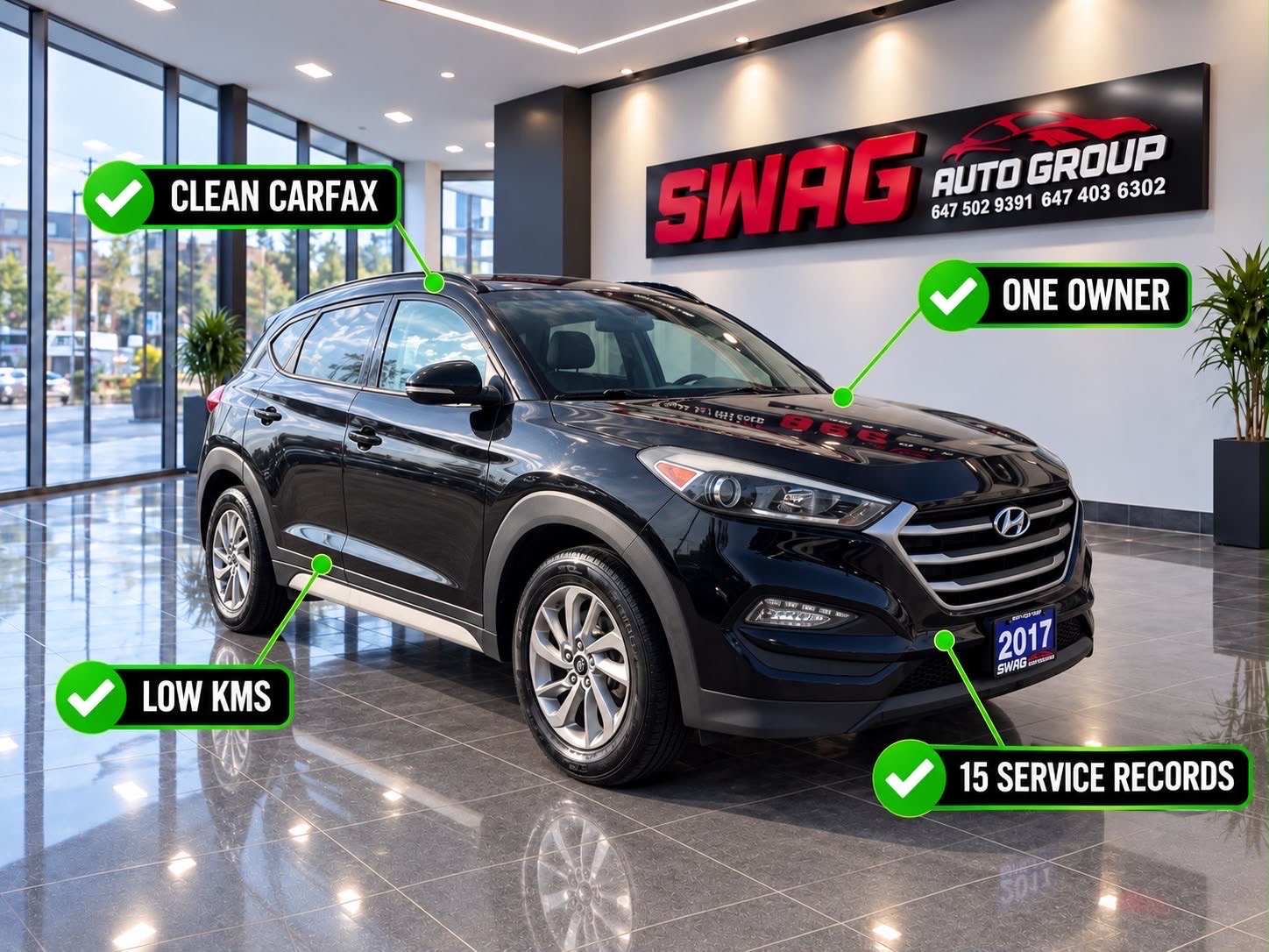 Black 2017 Hyundai Tucson SUV / Crossover All-Wheel Drive Automatic