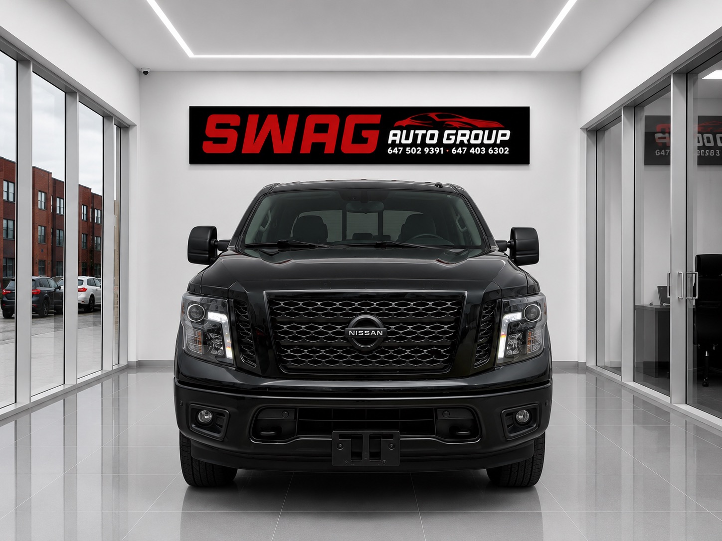Black 2018 Nissan Titan Pickup Truck Four-Wheel Drive Automatic