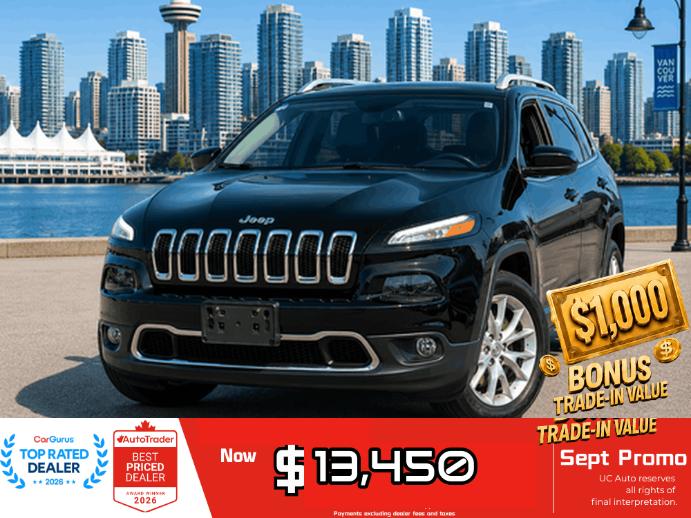 Black 2015 Jeep Cherokee SUV / Crossover Four-Wheel Drive Automatic