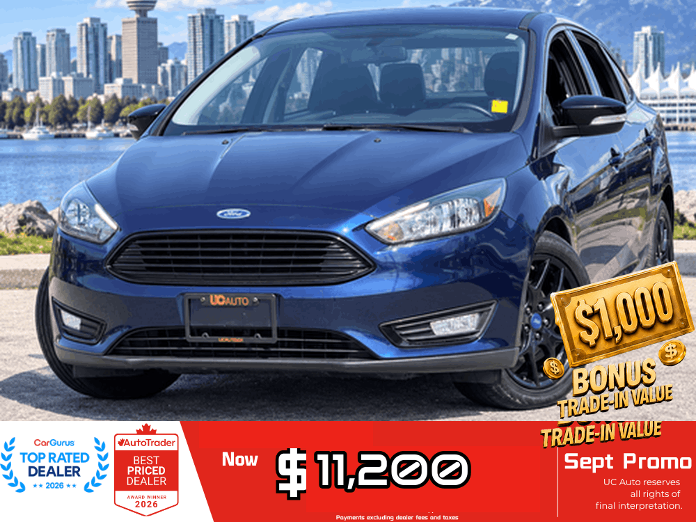 Blue 2017 Ford Focus Sedan Front-Wheel Drive Automatic