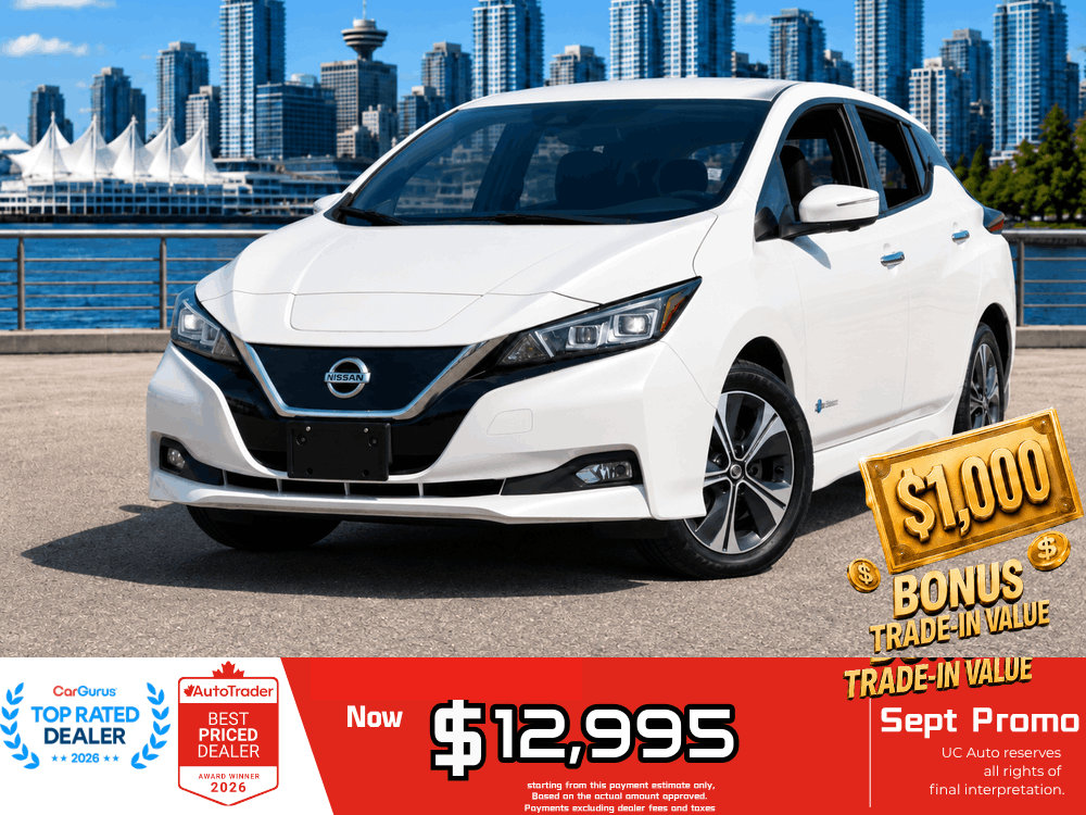 White 2018 Nissan LEAF Hatchback Front-Wheel Drive Automatic