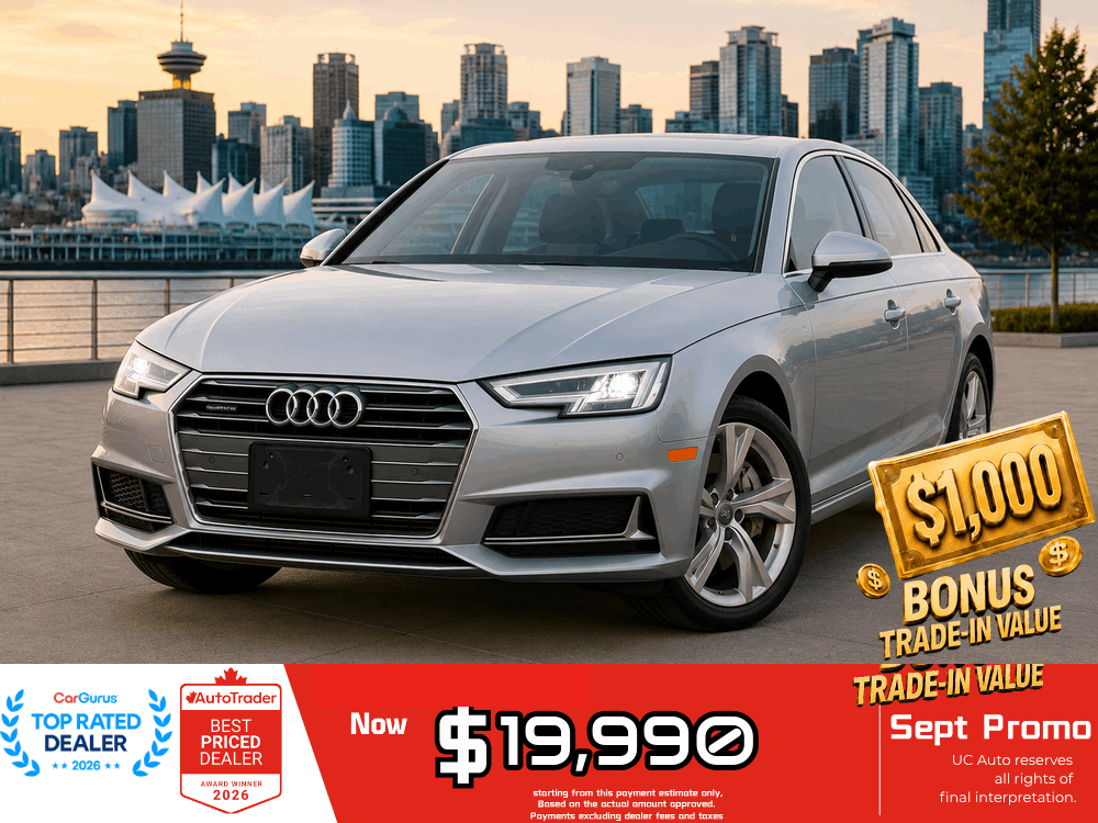Gray 2019 Audi A4 Sedan  Automatic