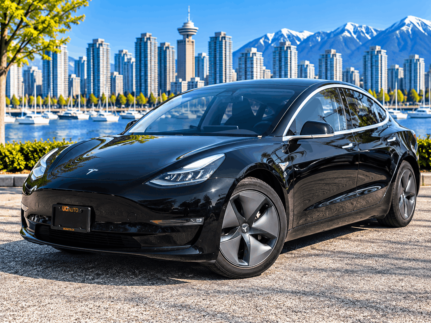 Black 2019 Tesla Model 3 Sedan Rear-Wheel Drive Automatic