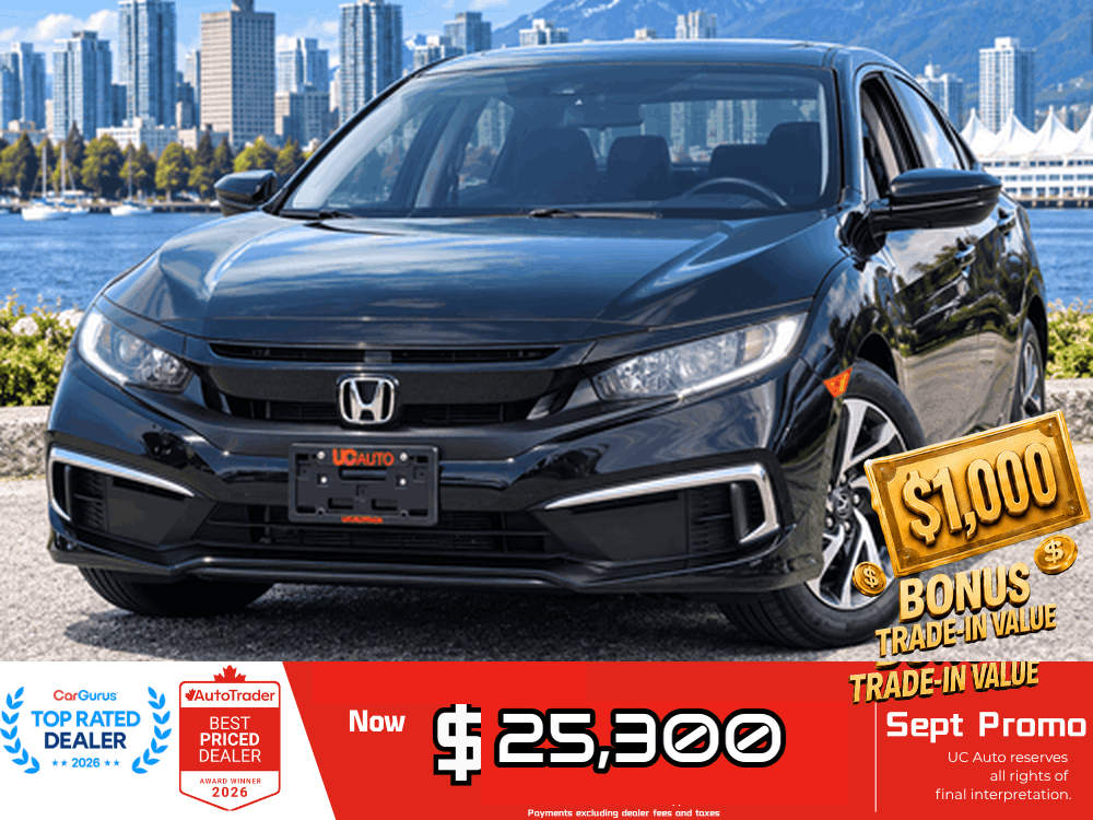 Black 2020 Honda Civic Sedan Front-Wheel Drive Automatic