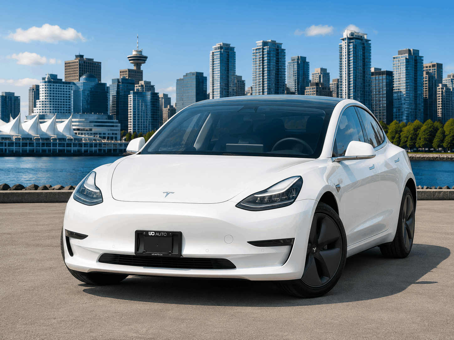 White 2020 Tesla Model 3 Sedan Rear-Wheel Drive Automatic