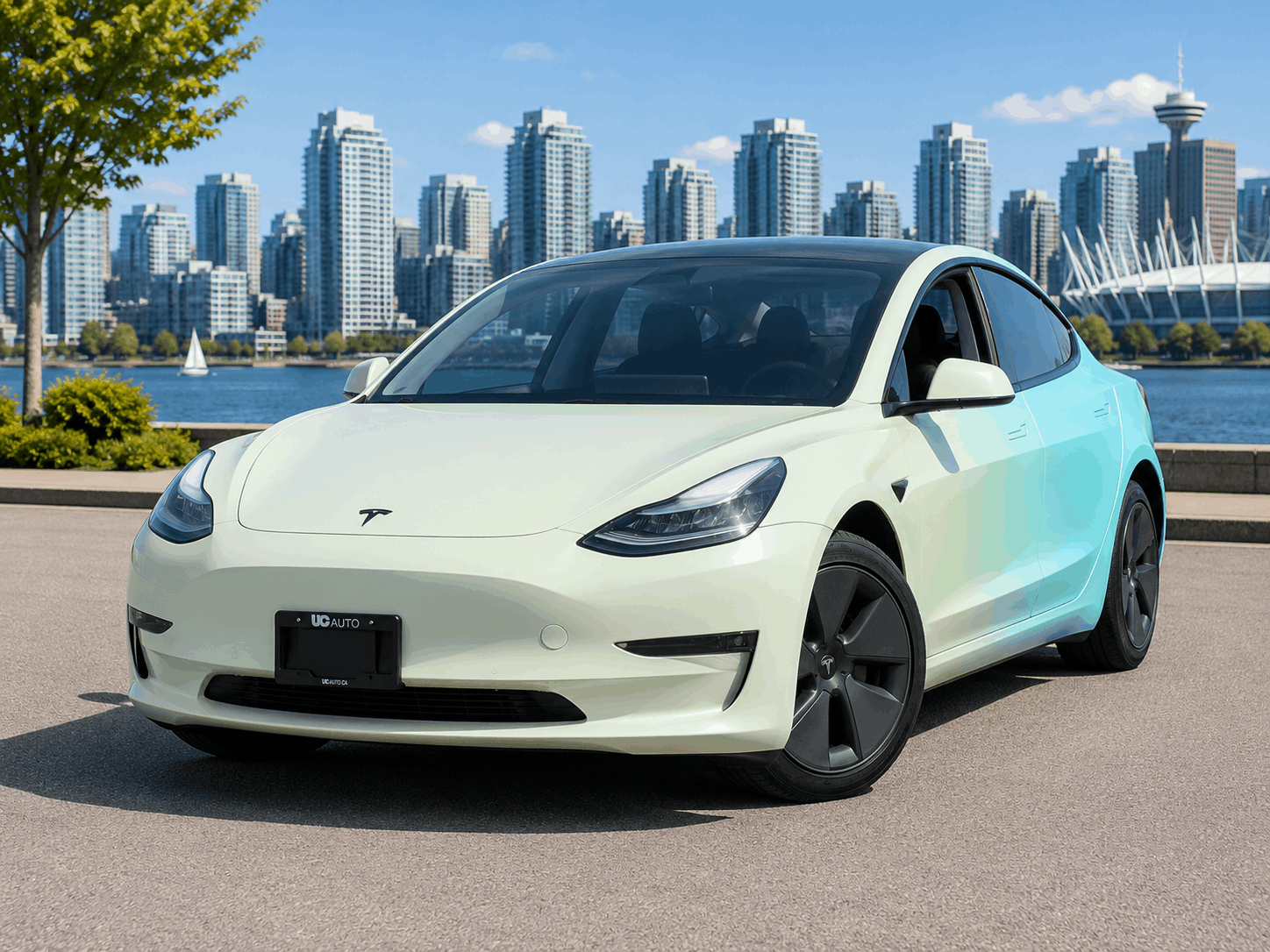 Blue 2021 Tesla Model 3 Long Range AWD Sedan All-Wheel Drive Automatic